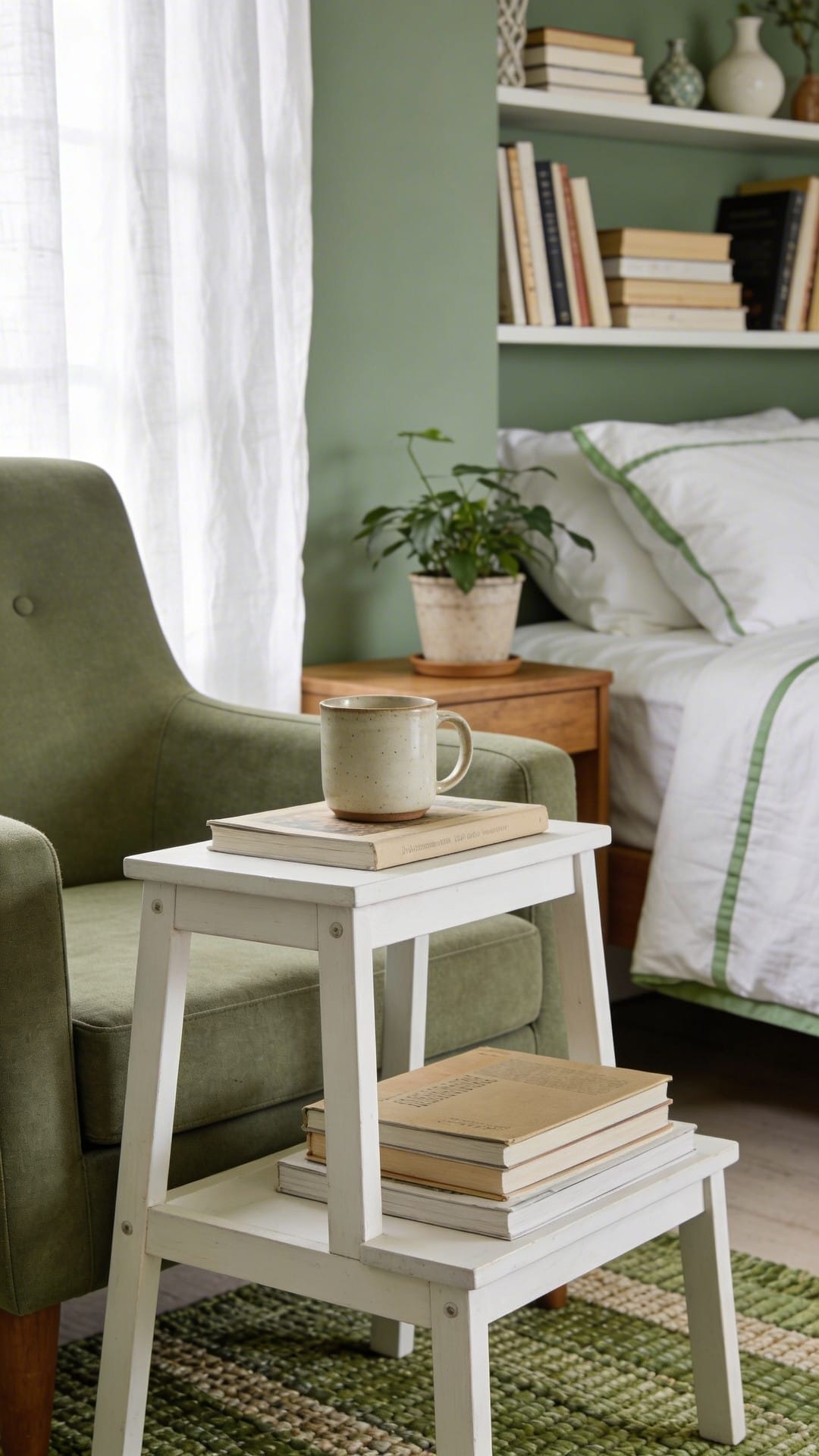 Cozy Reading Nook In Muted Greens