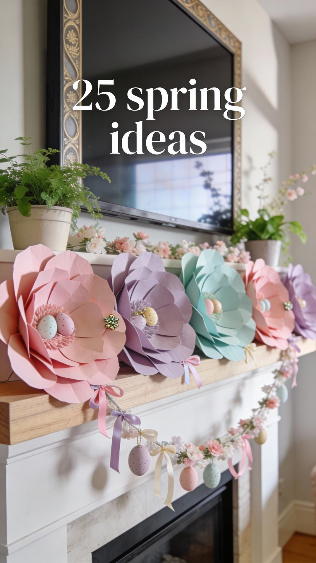 Crafty Spring Mantel With Paper Blooms