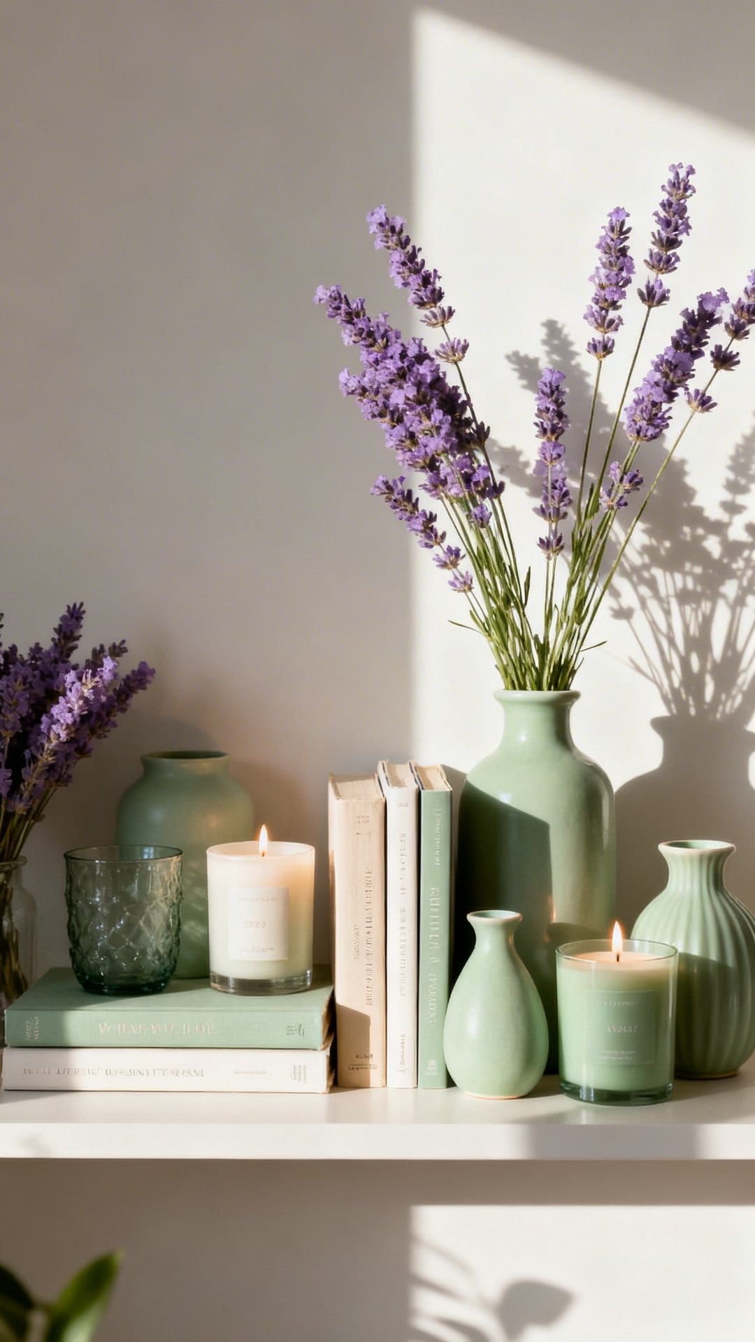Curate A Lavender-And-Sage Shelfie