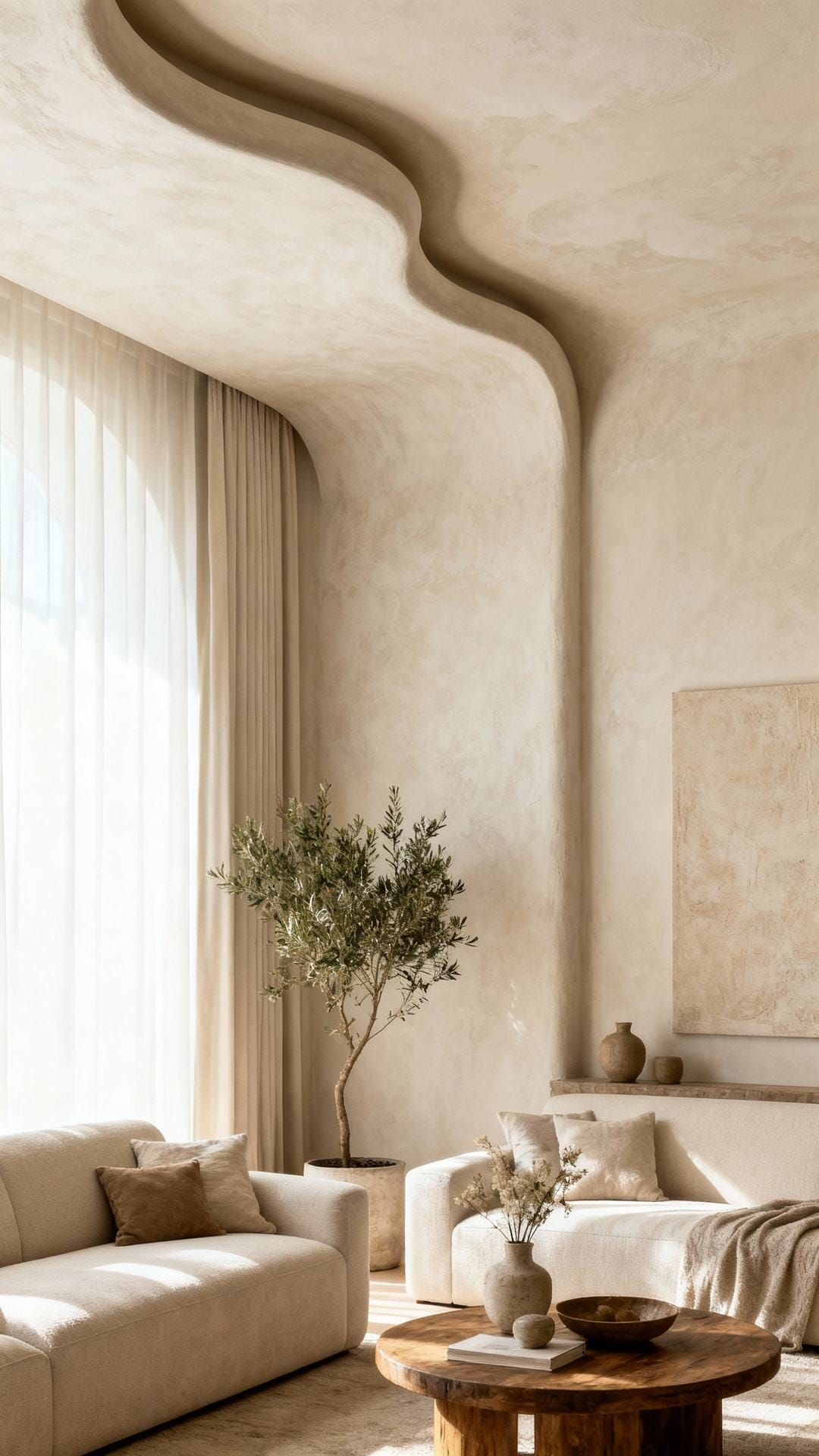 Curved Plaster “Cove Cloud” Ceiling