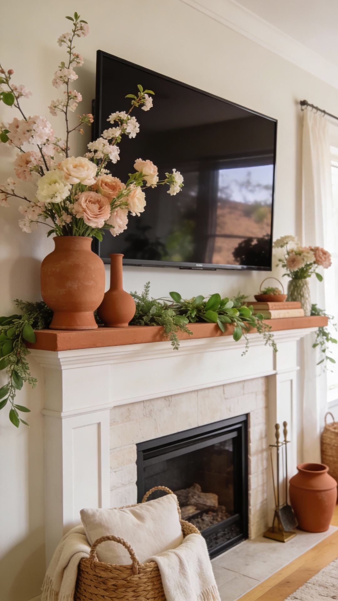 Desert Bloom Mantel With Terracotta