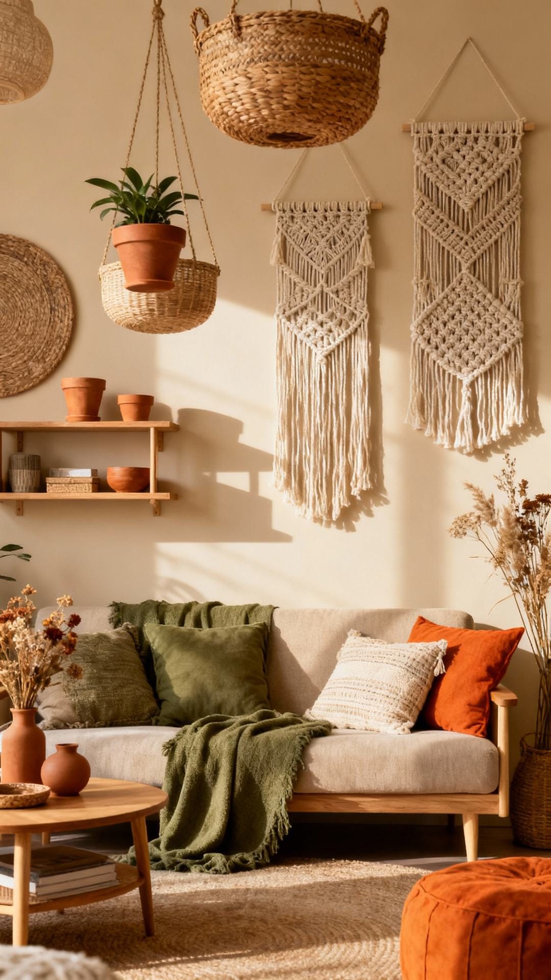 Earthy Boho Layers With Floating Storage