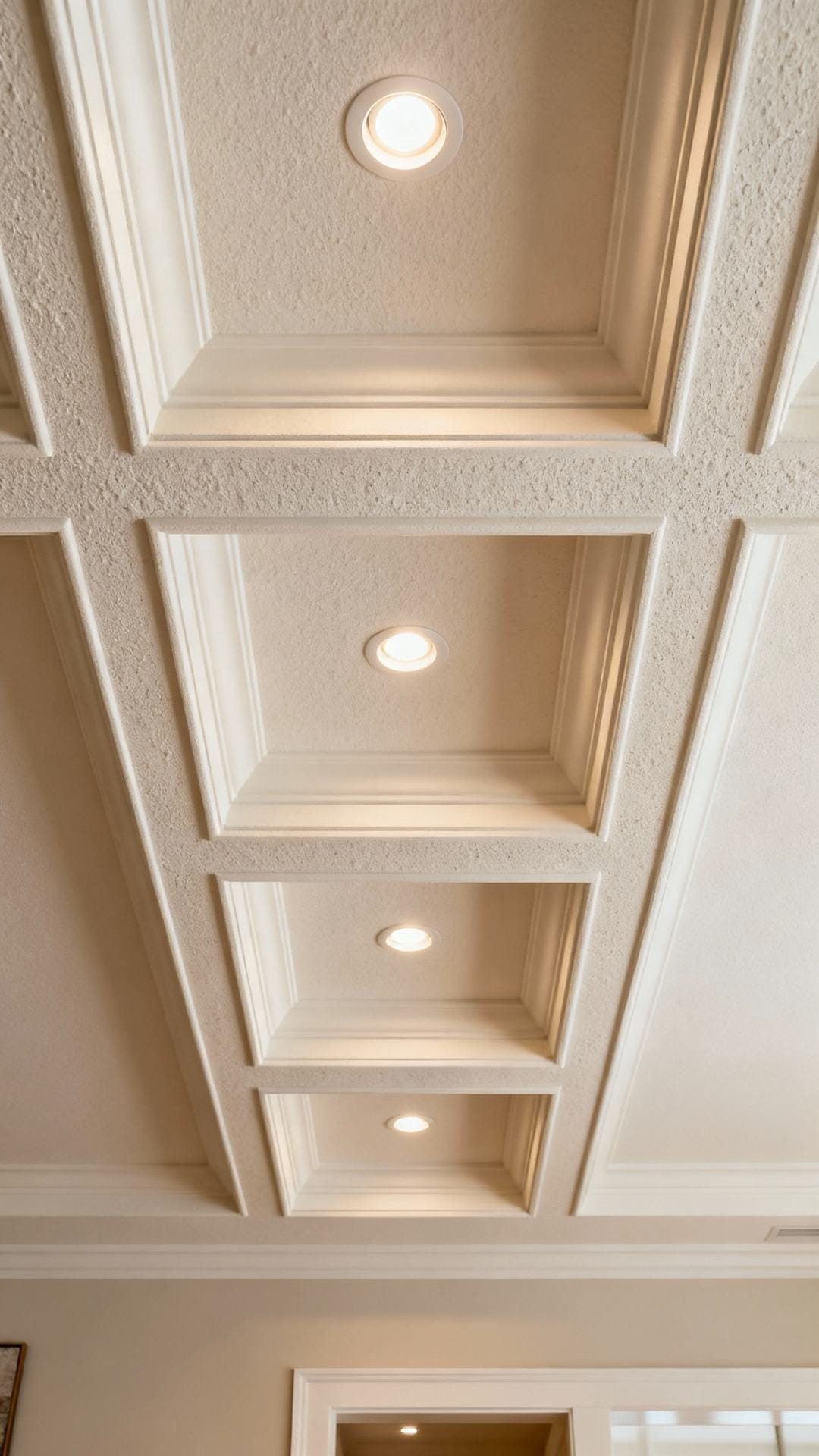 Fiber-Cement Coffers With Recessed Downlights