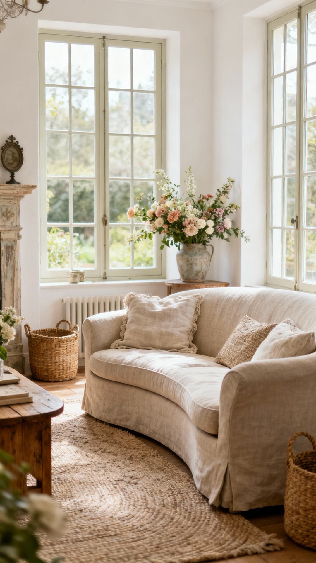 French Farmhouse With Linen and Curves