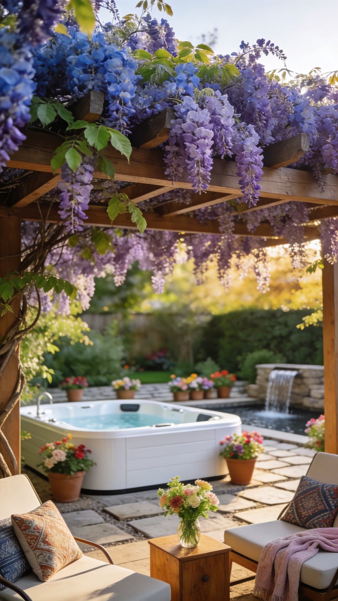 Garden Pergola With Wisteria Canopy