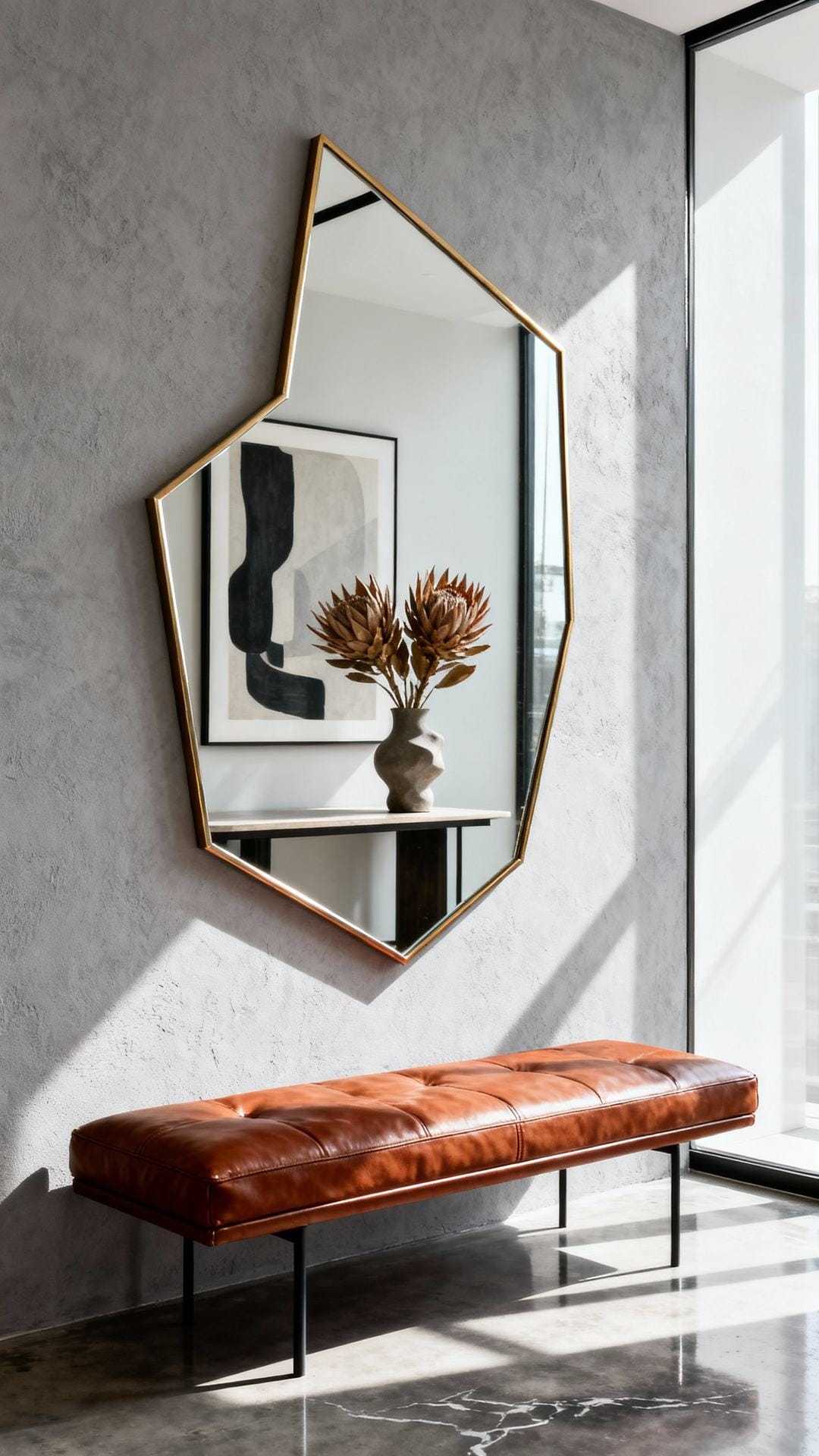 High-Contrast Contemporary With Asymmetric Mirror