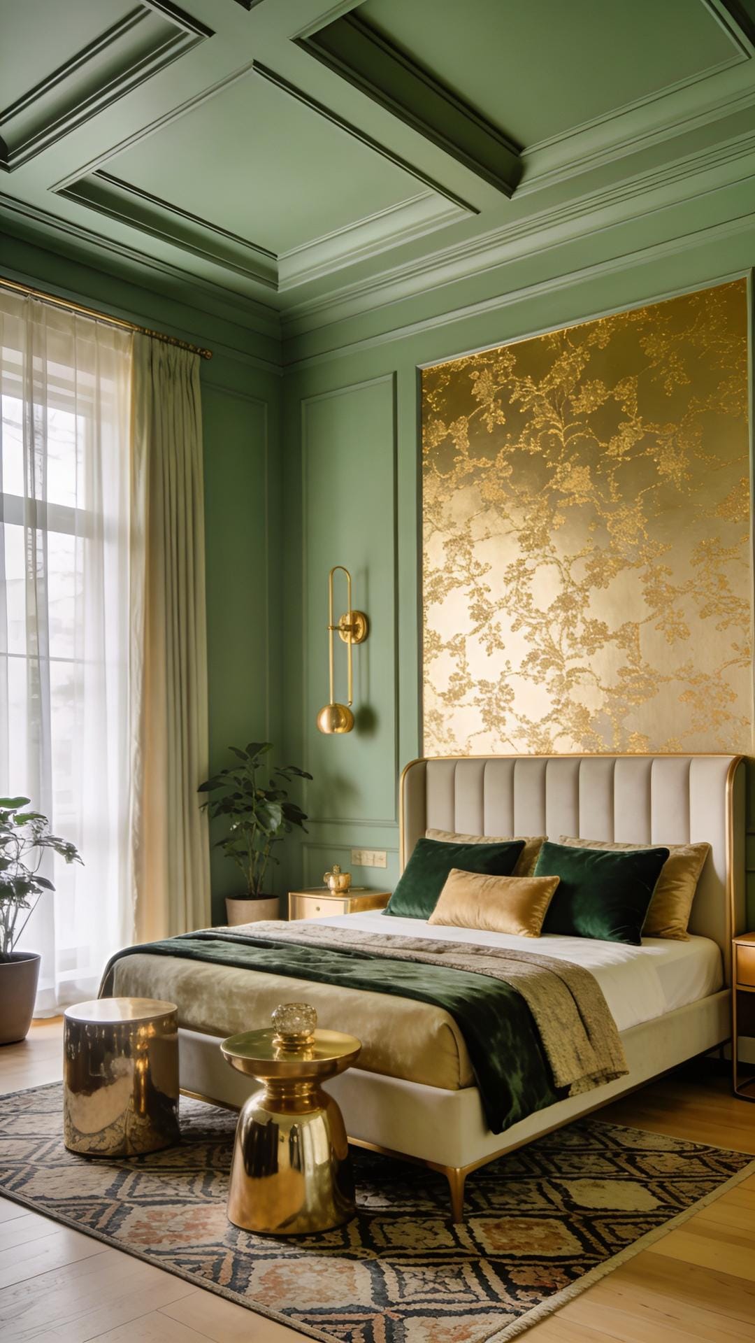 High-Contrast Trim And Paneled Ceiling