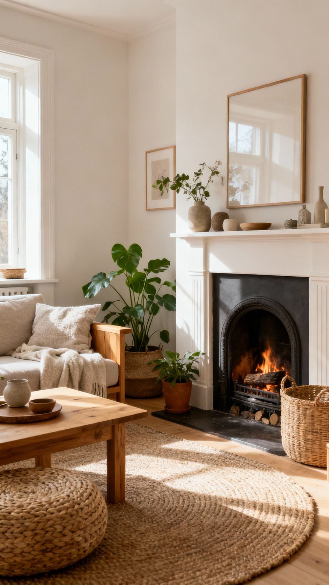 Hygge Nook With Fireplace Focus