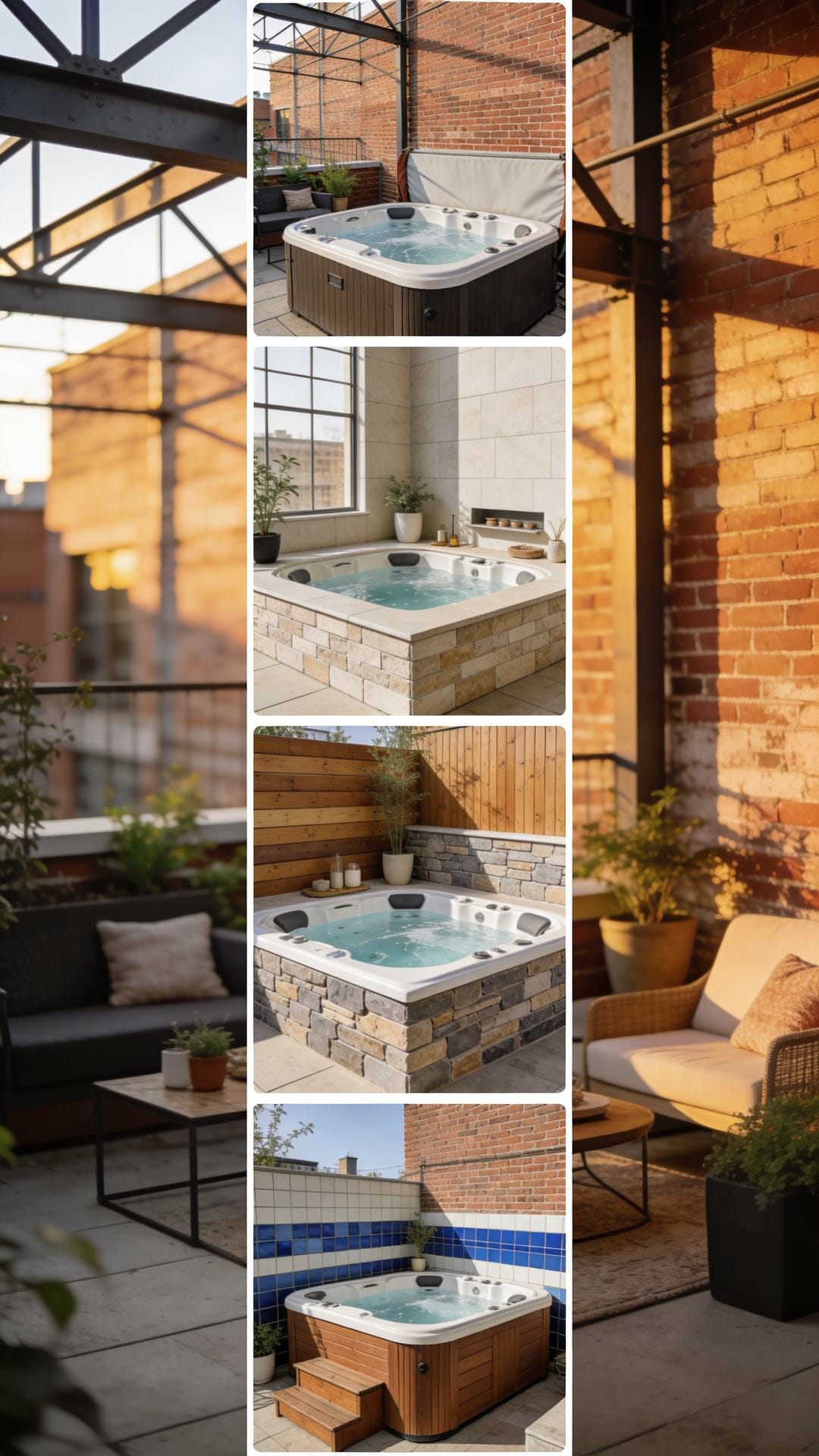 Industrial Loft Patio With Steel and Brick