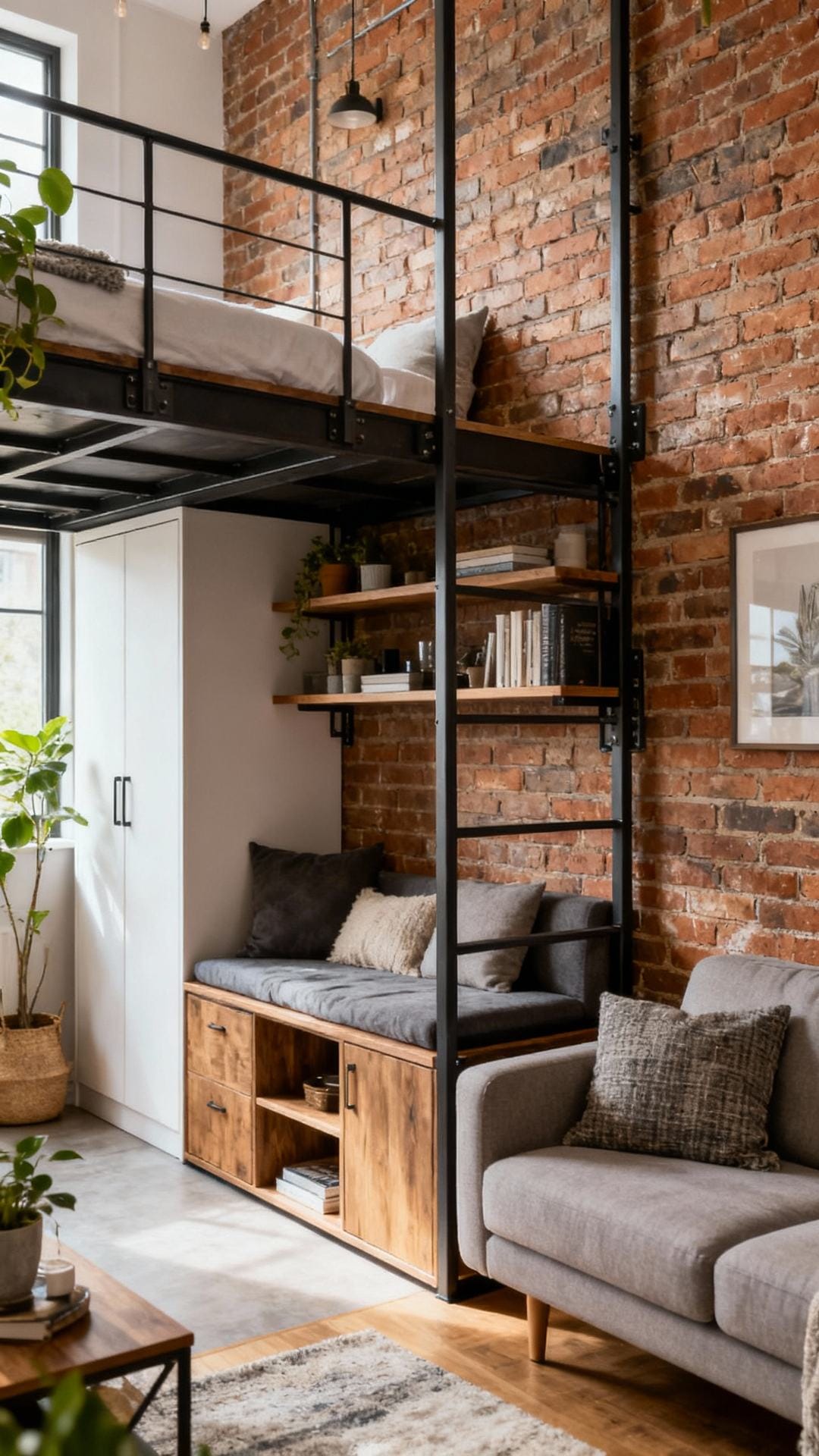 Industrial Micro-Loft With Double-Duty Furniture
