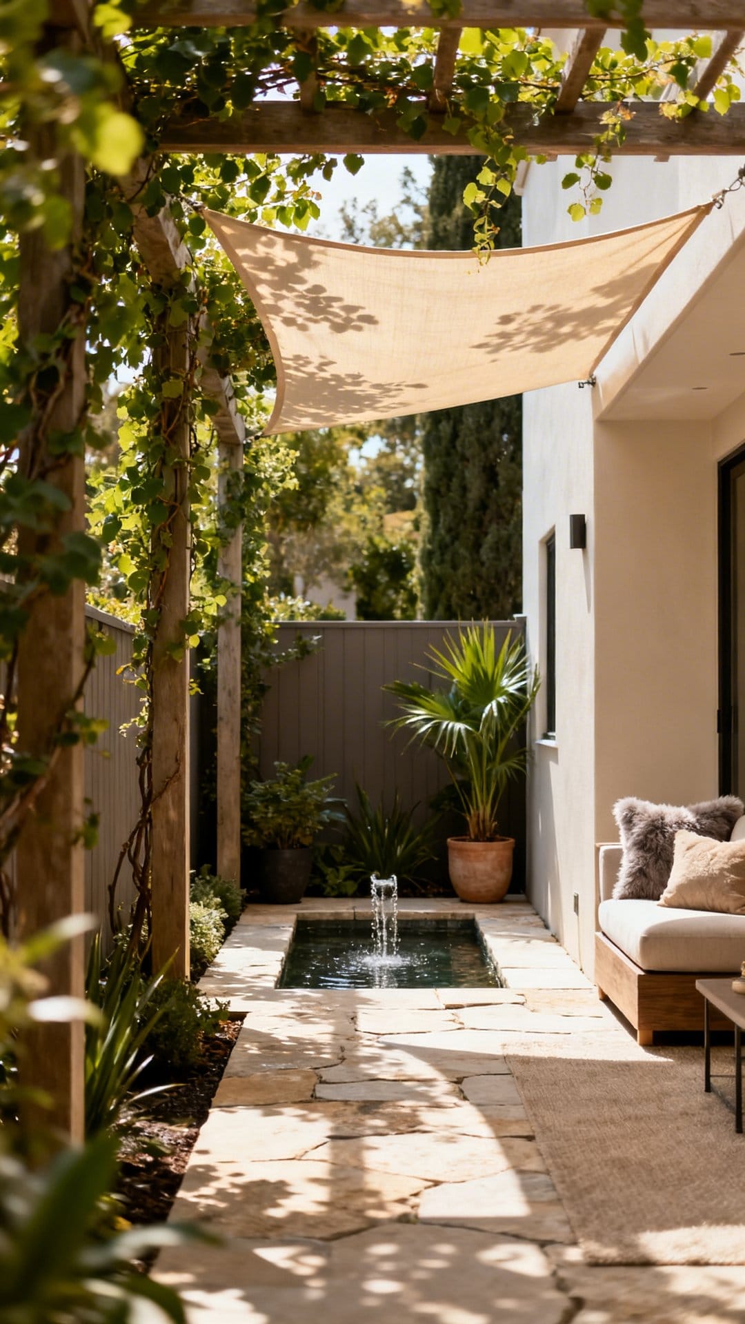 Install a Narrow Pergola or Shade Sail