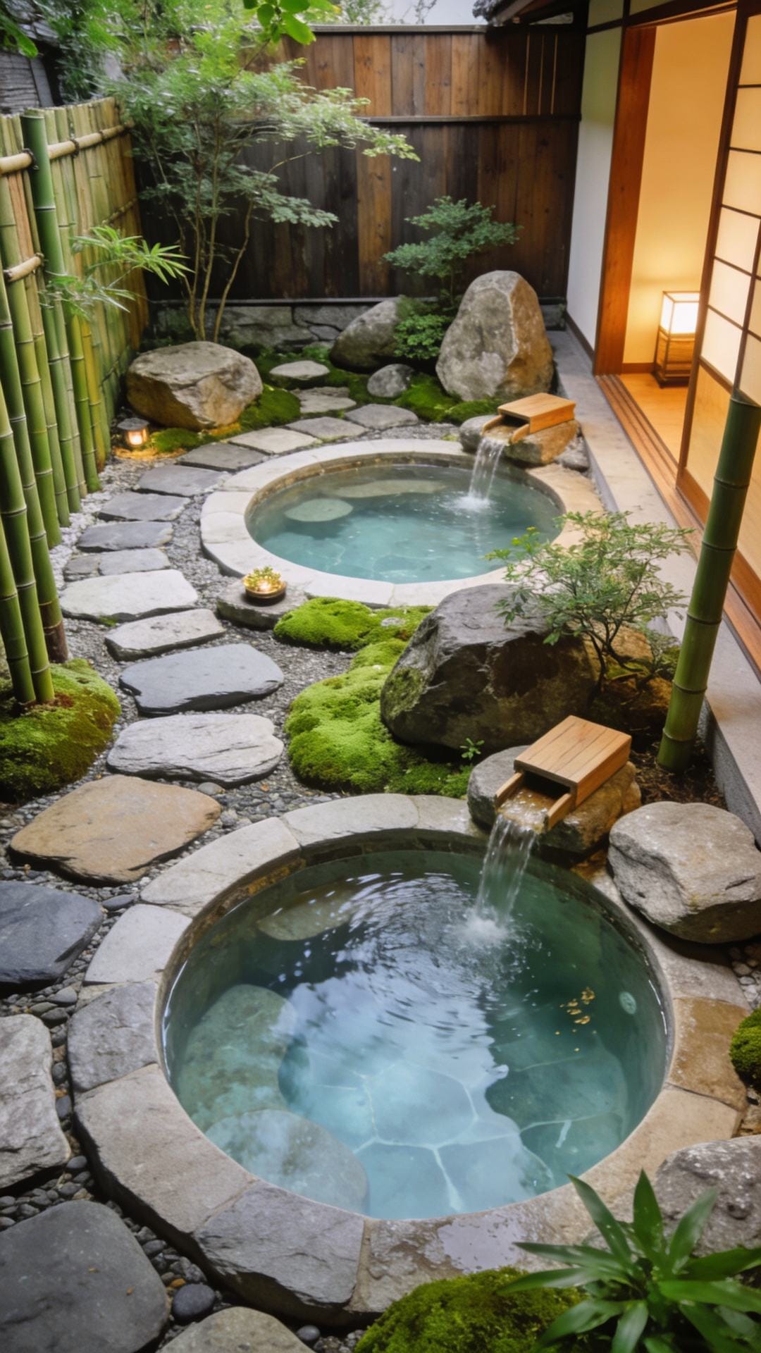 Japanese Onsen-Inspired Stone Garden