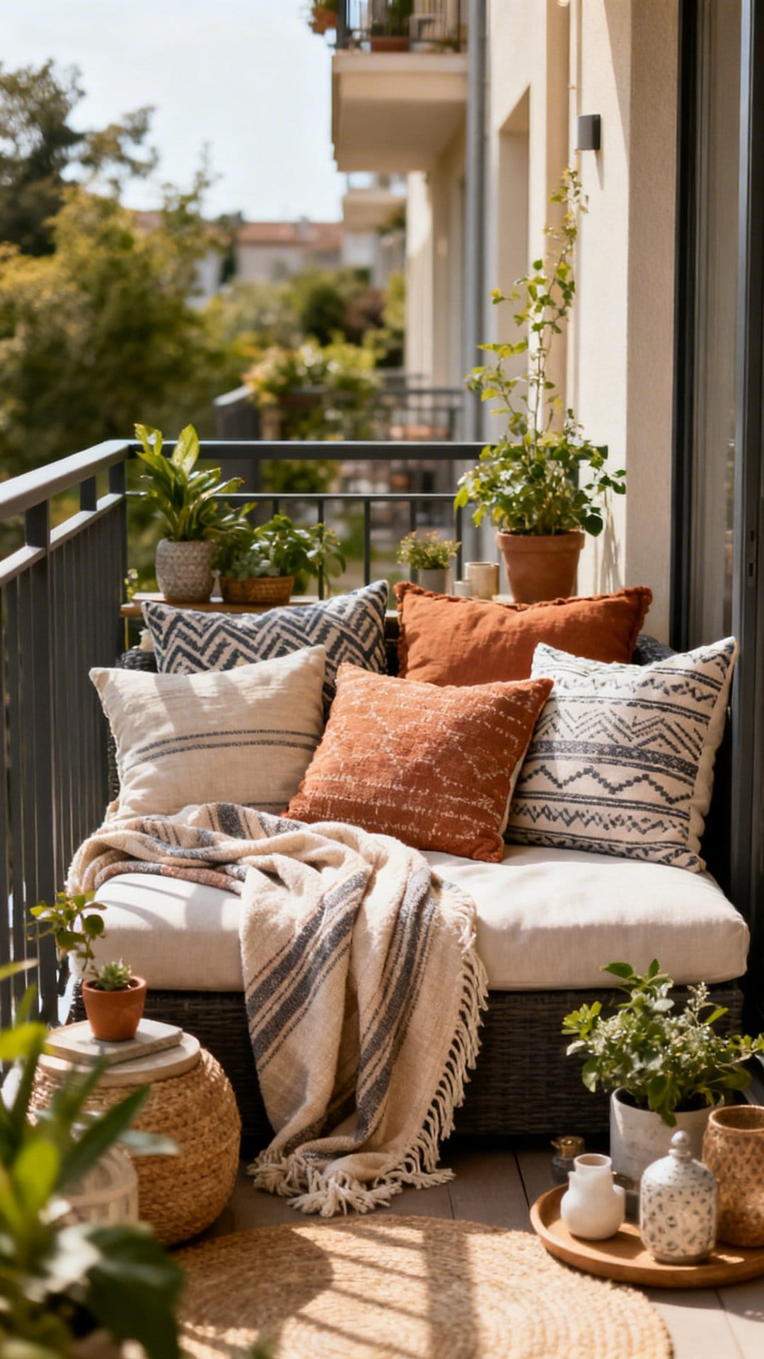 Layer Seating With Cushions and Throws