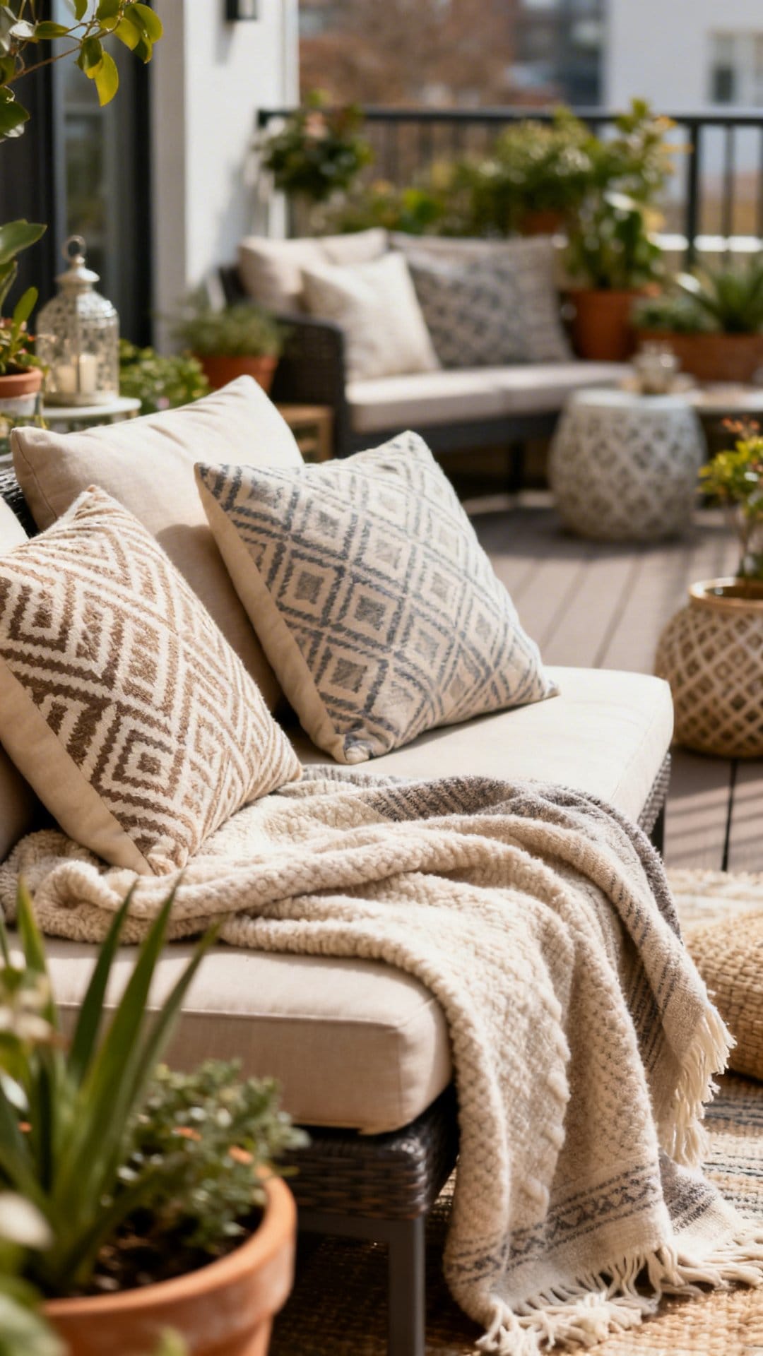 Layer Textures With Throws and Pillows