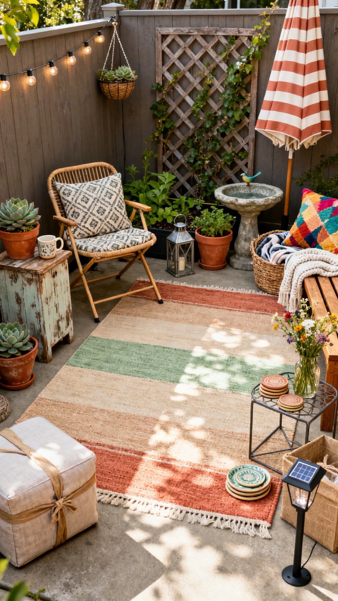 Layer an Outdoor Rug For Instant Warmth