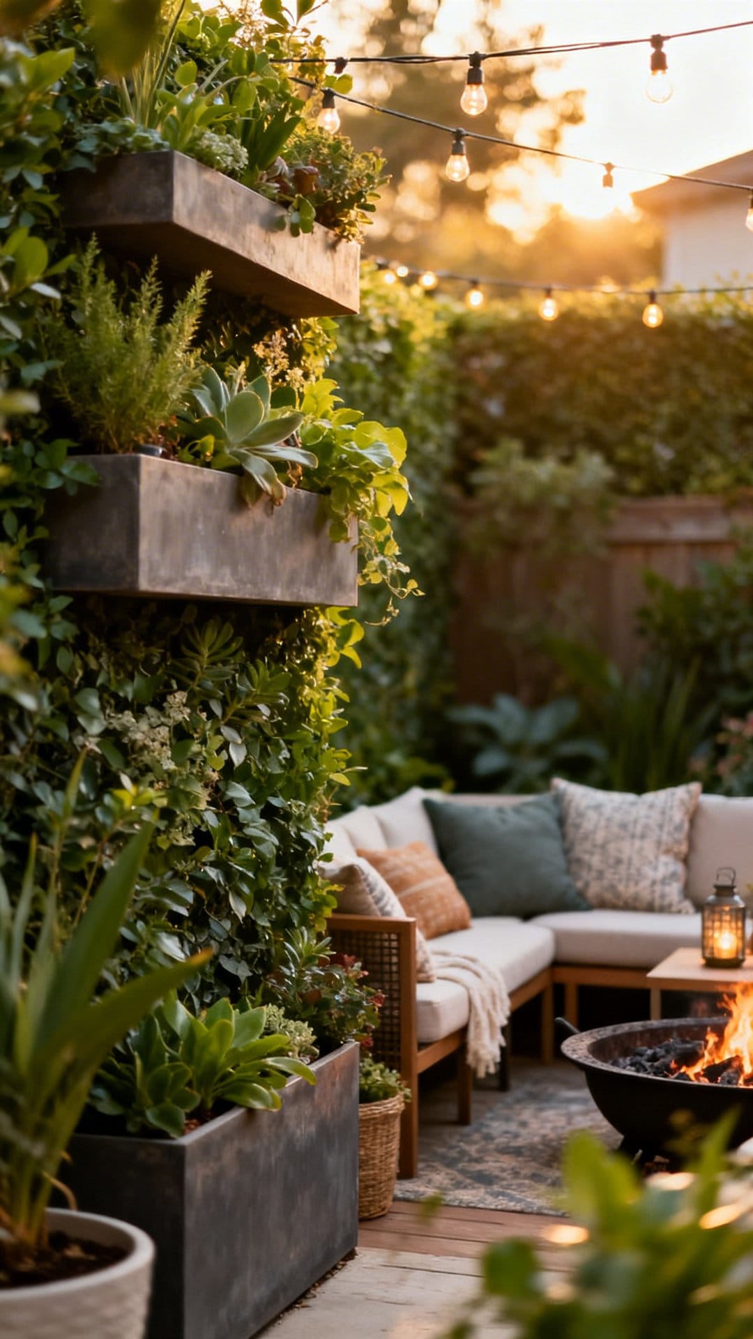 Layered Planters For Instant Greenery And Privacy