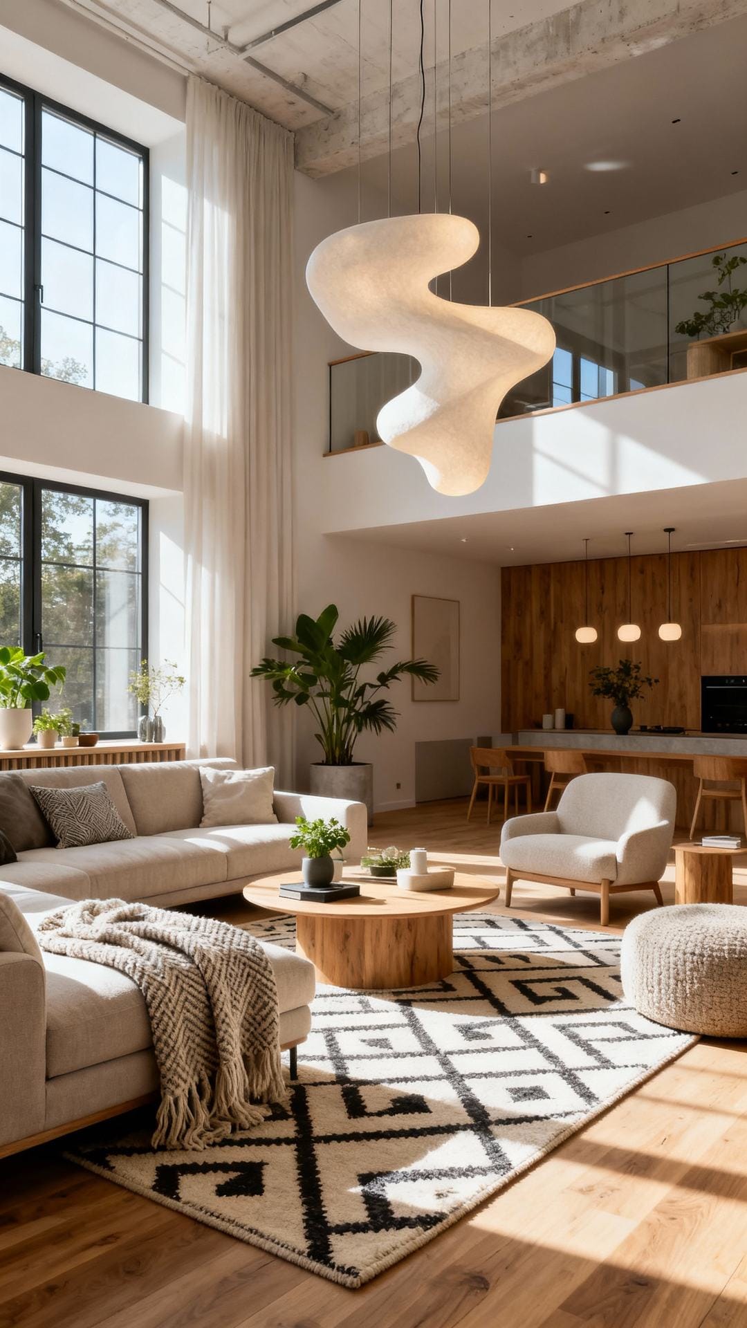 Light-Filled Loft With Sculptural Lighting