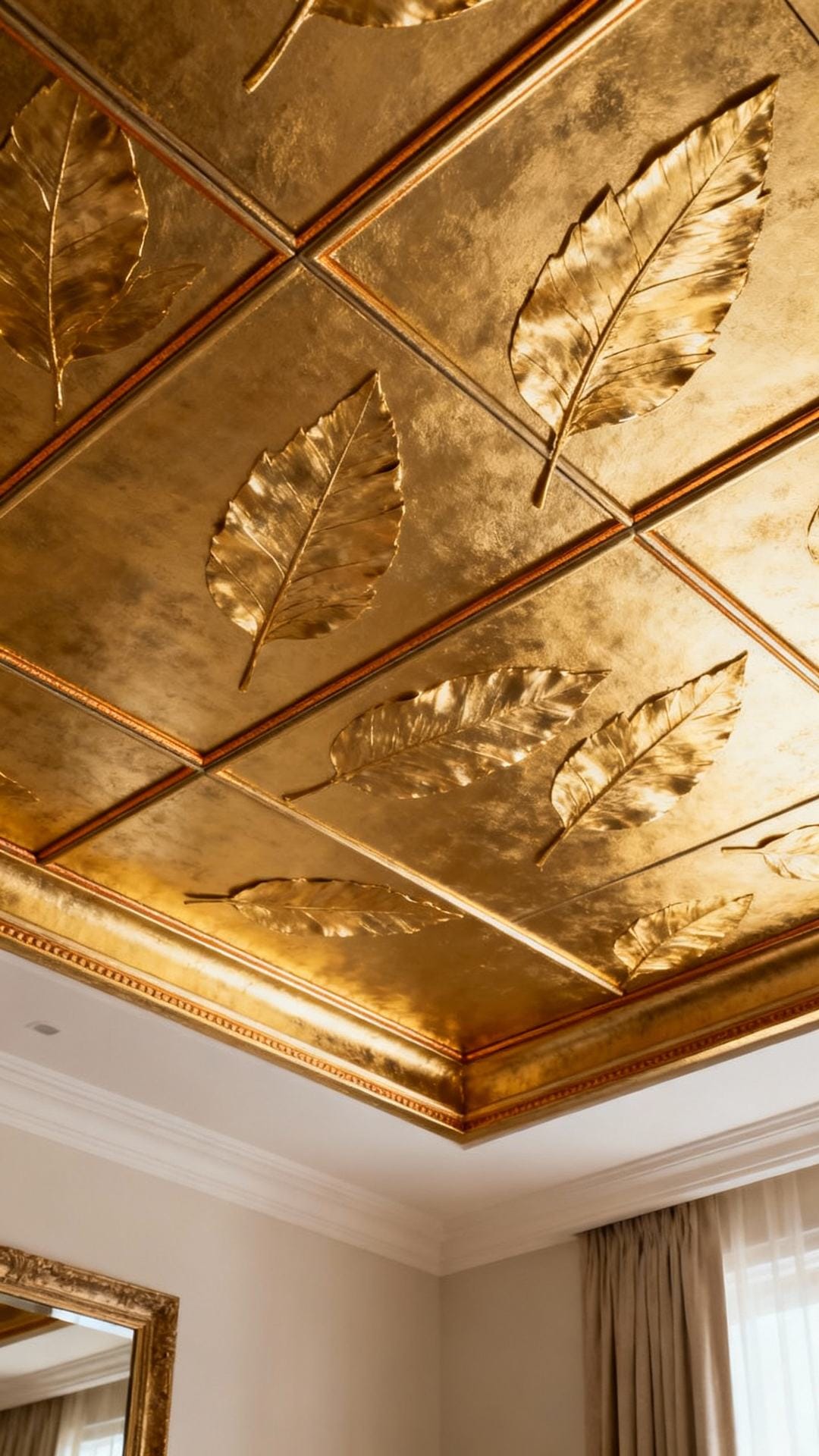 Luxe Metallic: Gold Leaf Panels With Trimmed Borders