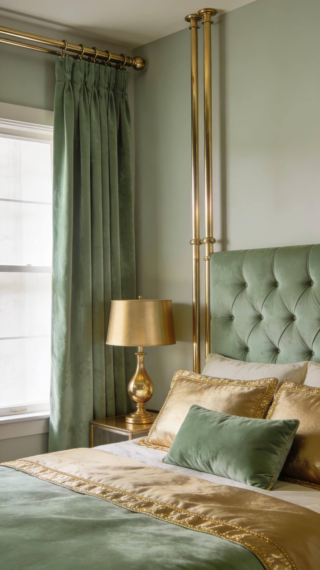 Luxe Monochrome Suite With Metallic Drapery Hardware