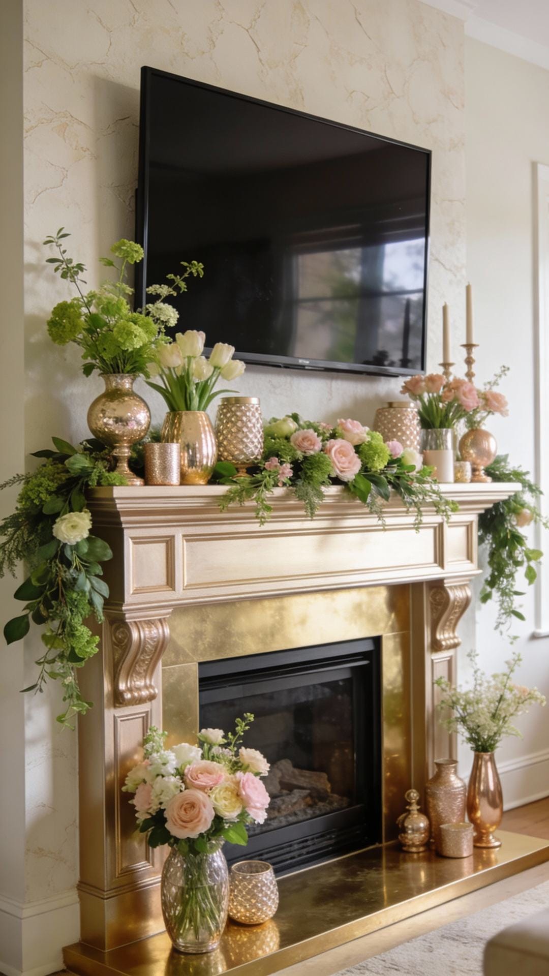 Luxe Neutrals Mantel With Champagne Metallics