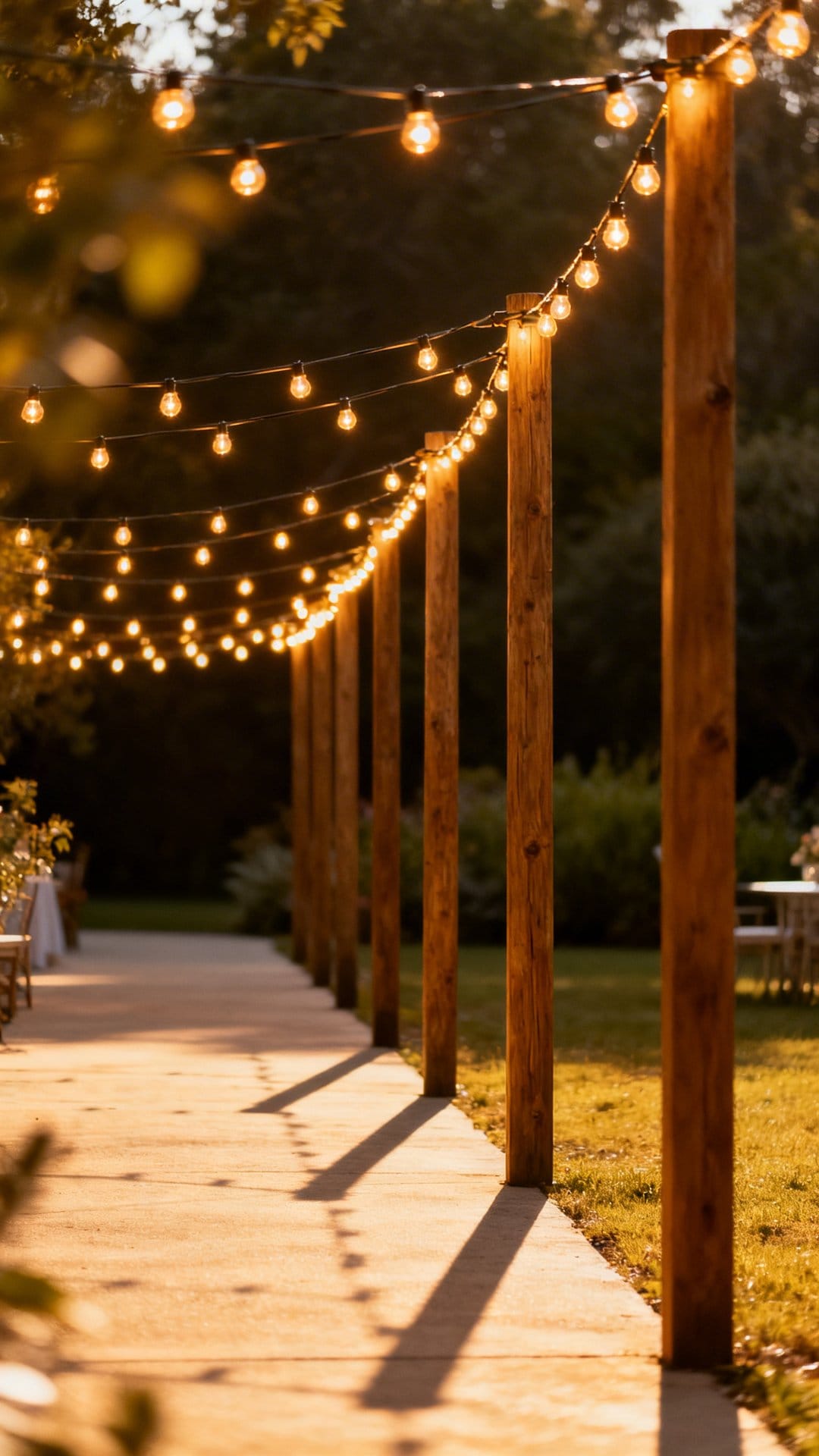 Make A Pathway Of Poles And Lights