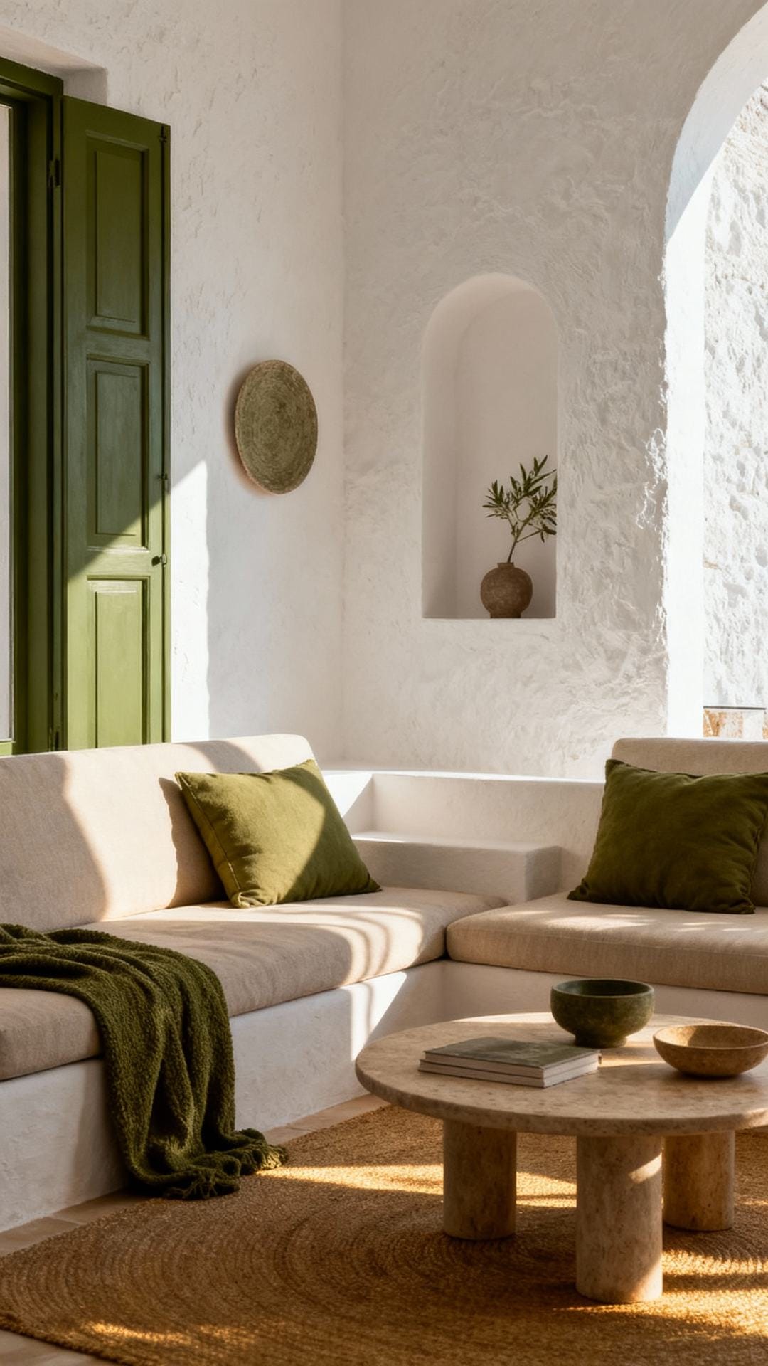 Minimal Mediterranean With Plaster and Olive