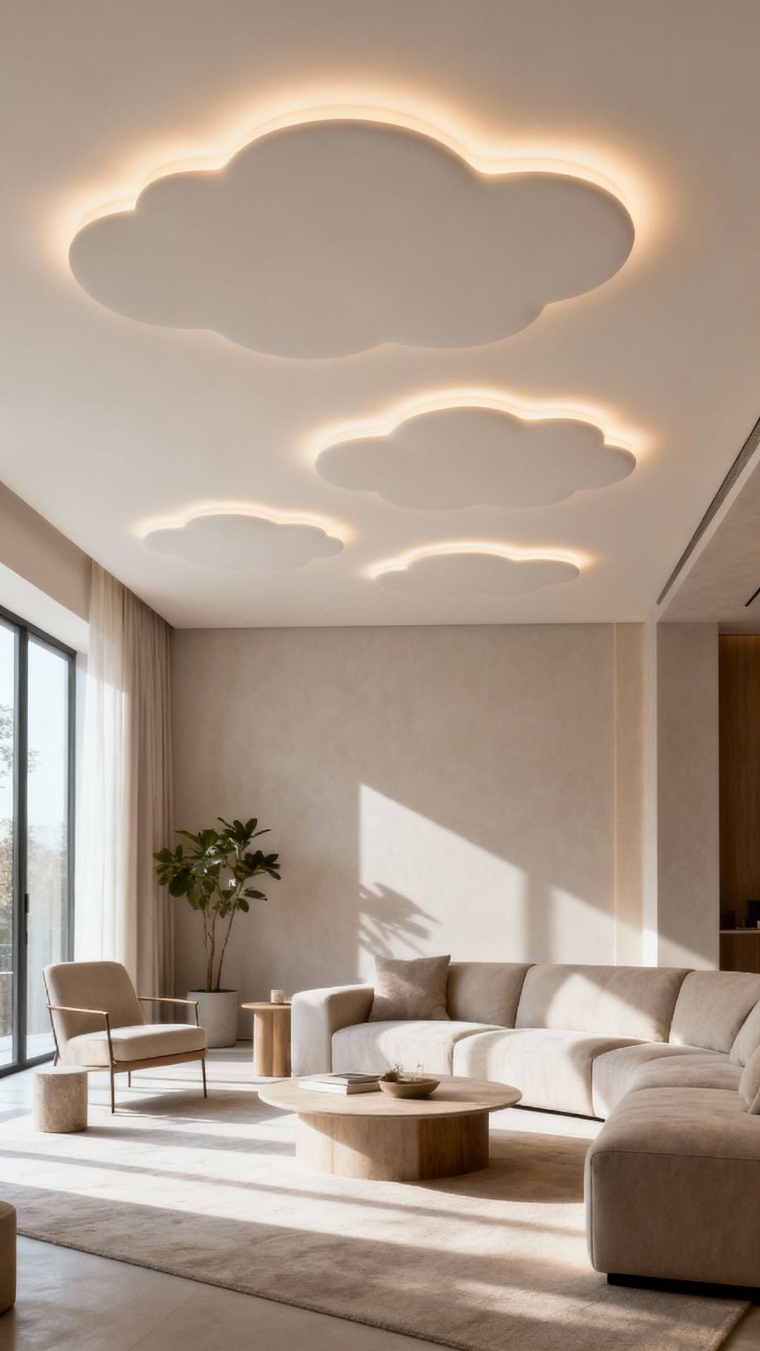 Minimalist Cloud: Stretch Ceiling With Soft Backlighting