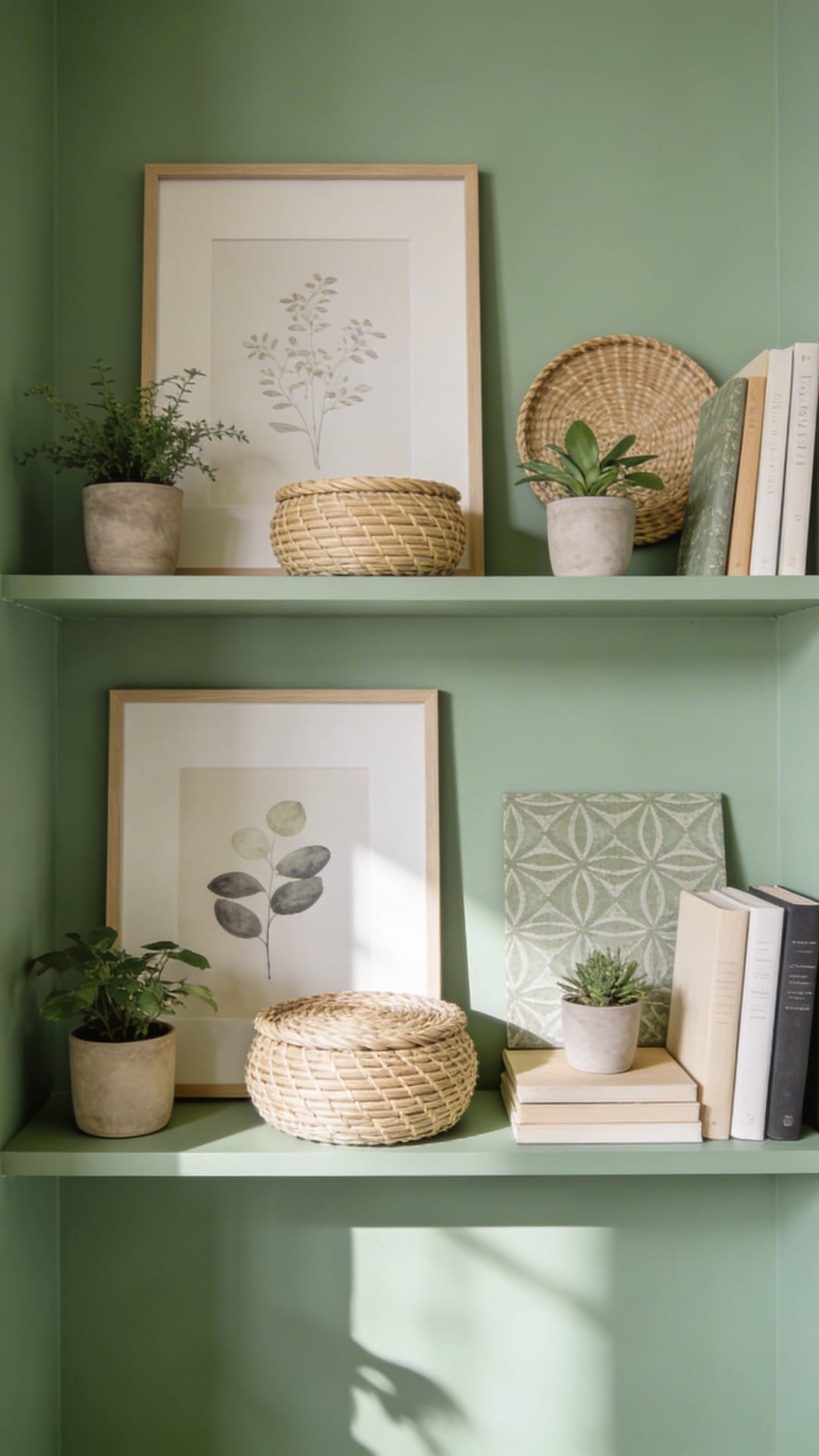 Minimalist Gallery Shelf In Sage