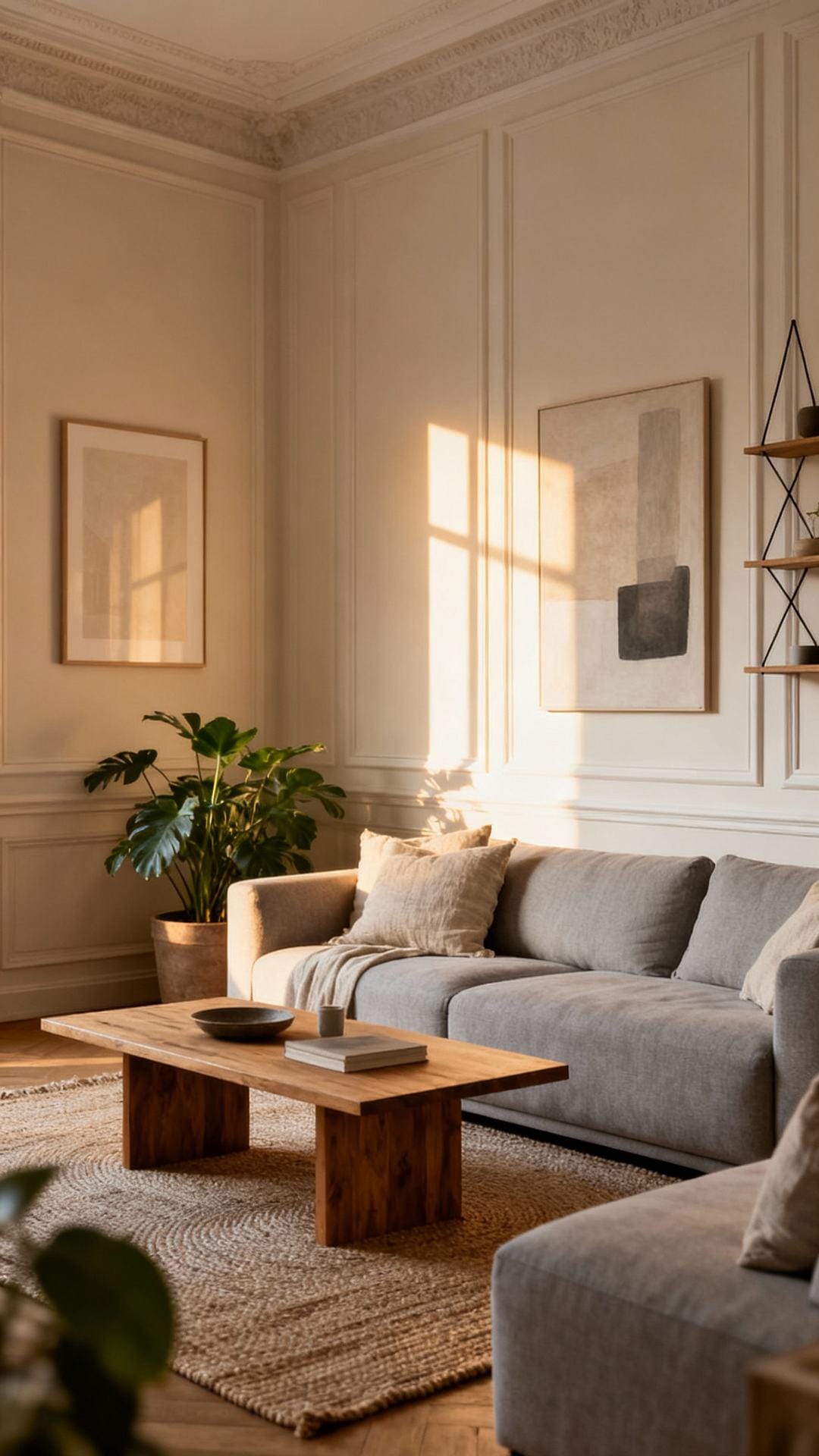 Minimalist Parisian With Molding and Neutrals