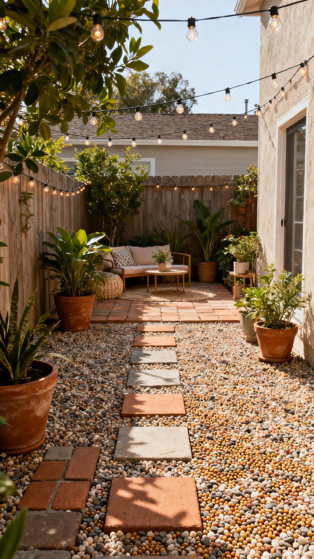 Mix Pavers And Pea Gravel For Texture
