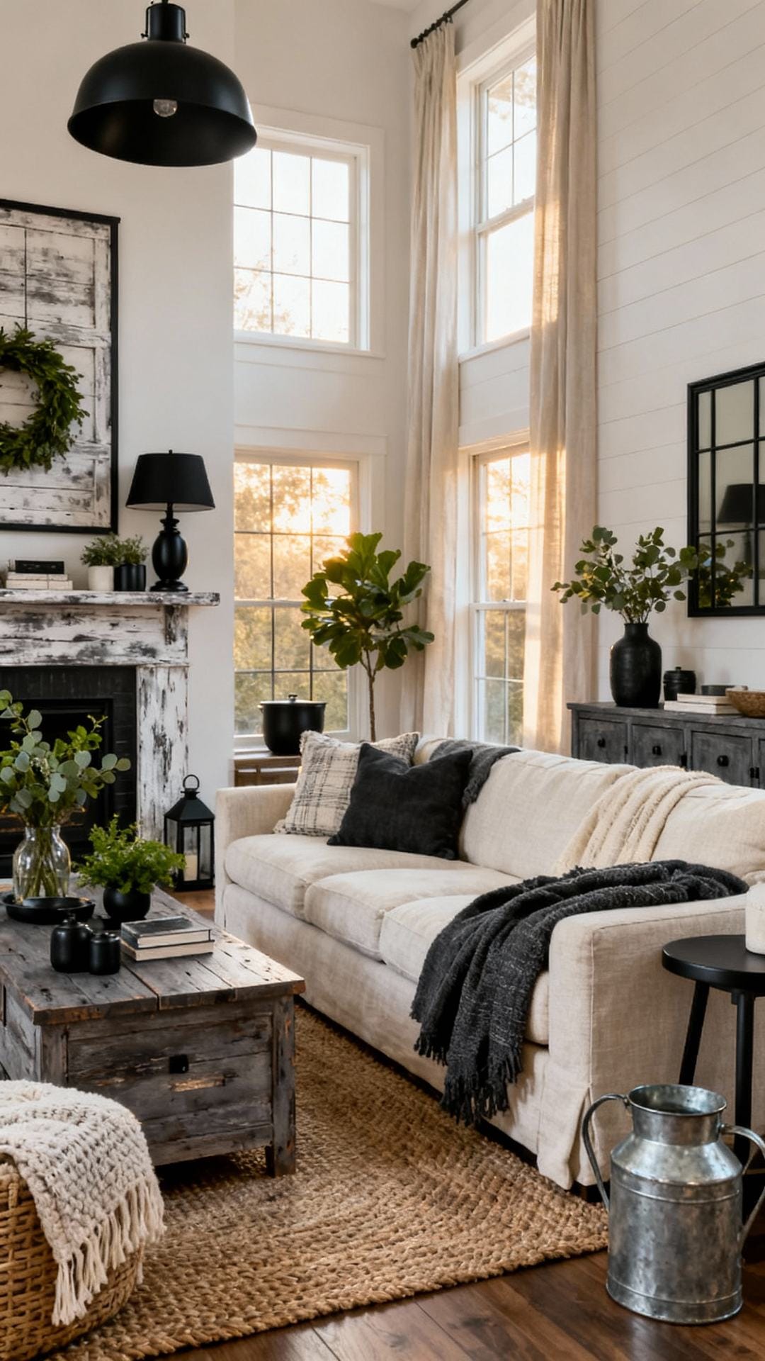Modern Farmhouse With Matte Black Contrast