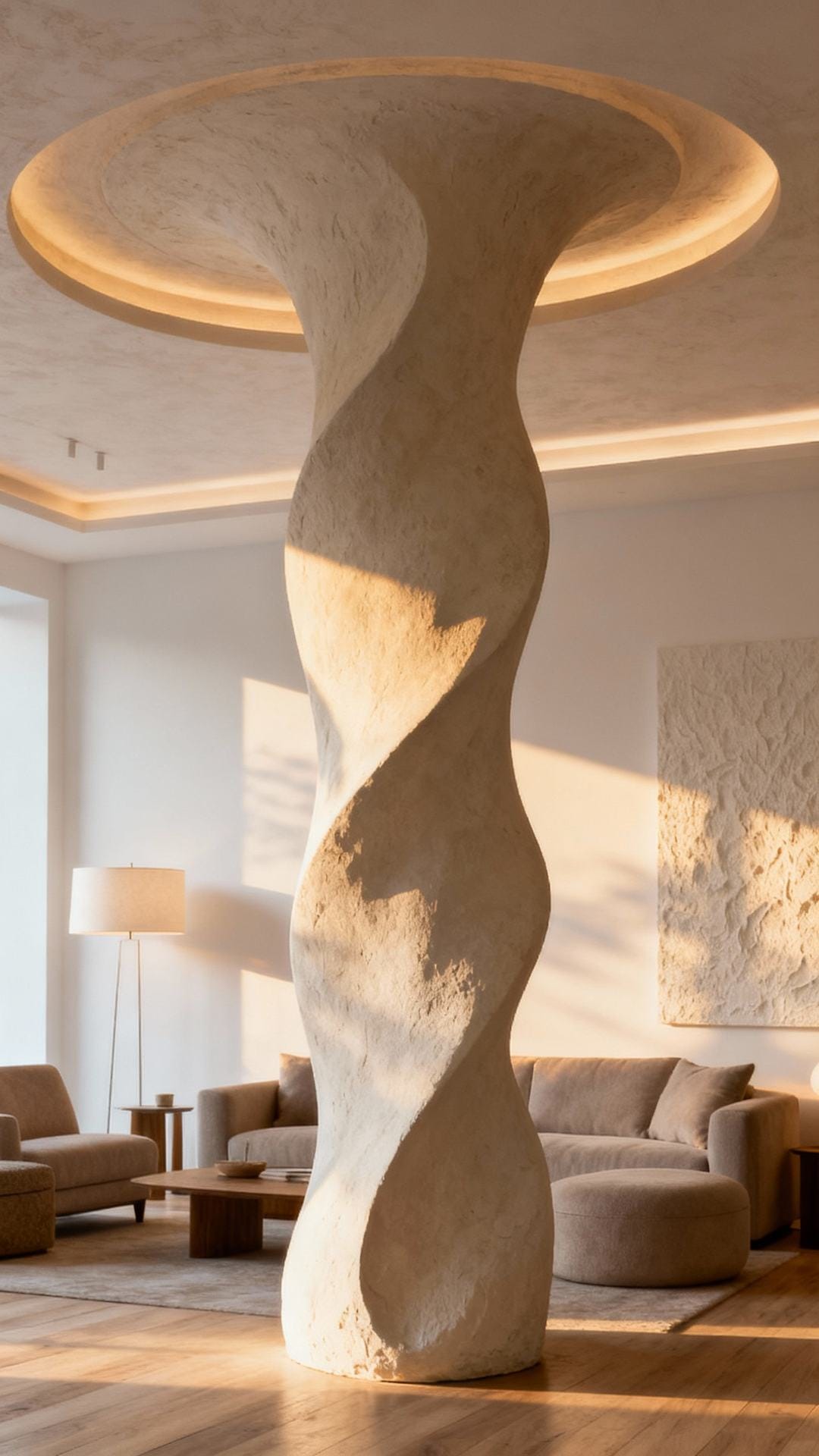 Modern Plaster Sculpt: Organic Curves and Soft Shadows