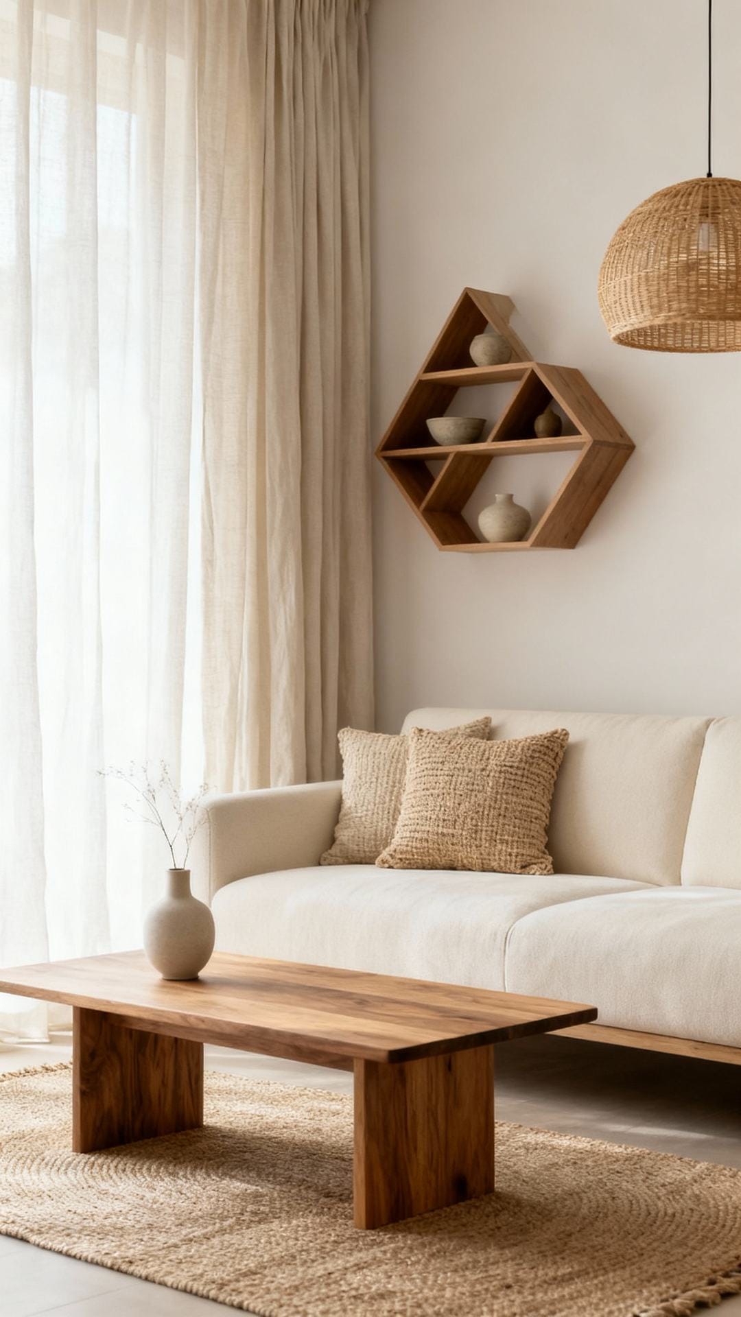 Monochrome Cream With Subtle Wood Grain