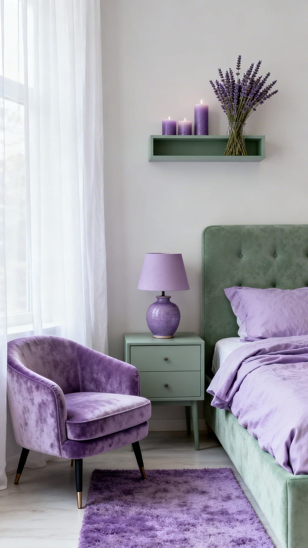 Monochrome Sage With Lavender Accents