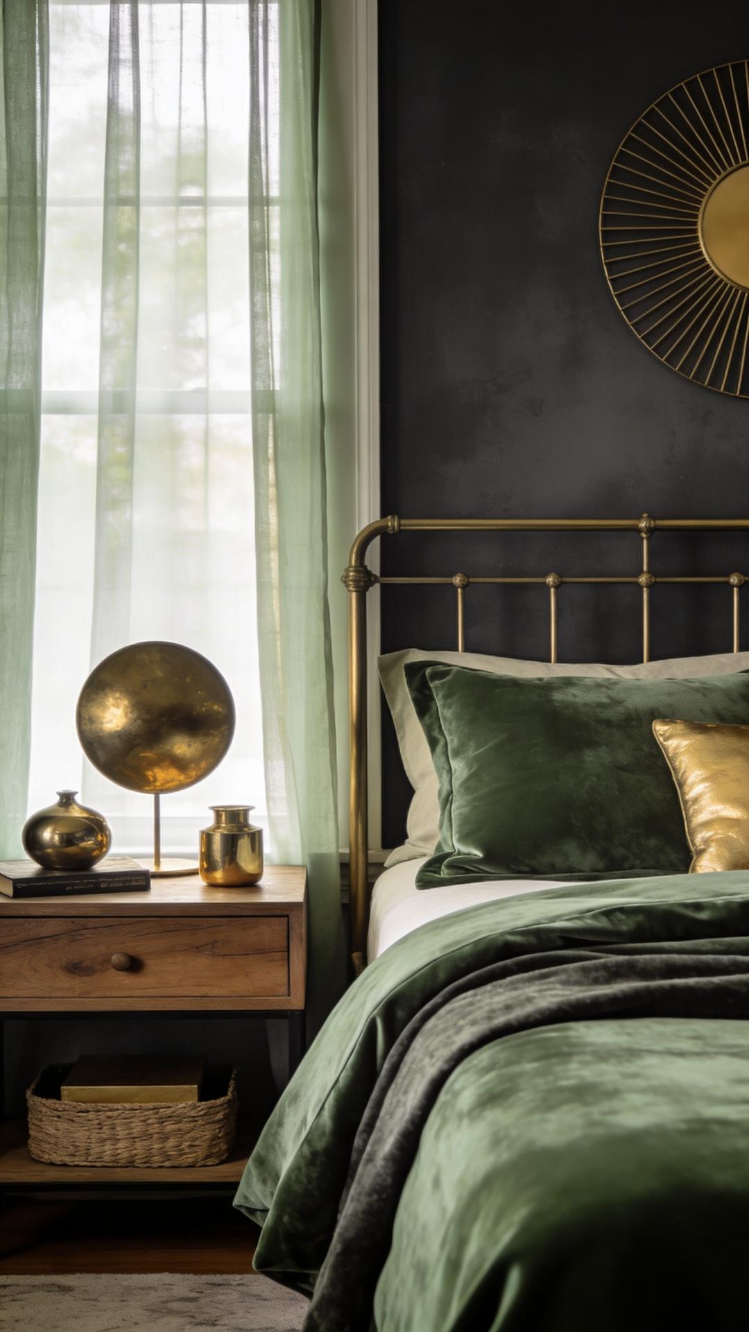 Moody Sage With Charcoal And Burnished Gold