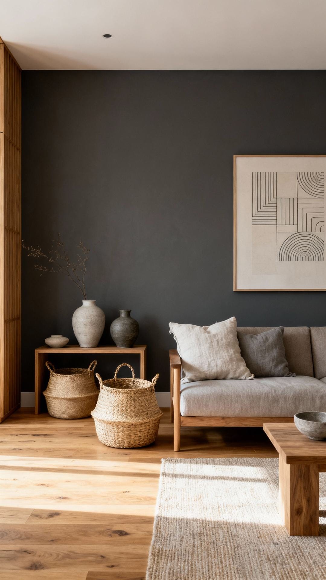 Oak-And-Charcoal Contrast Lounge
