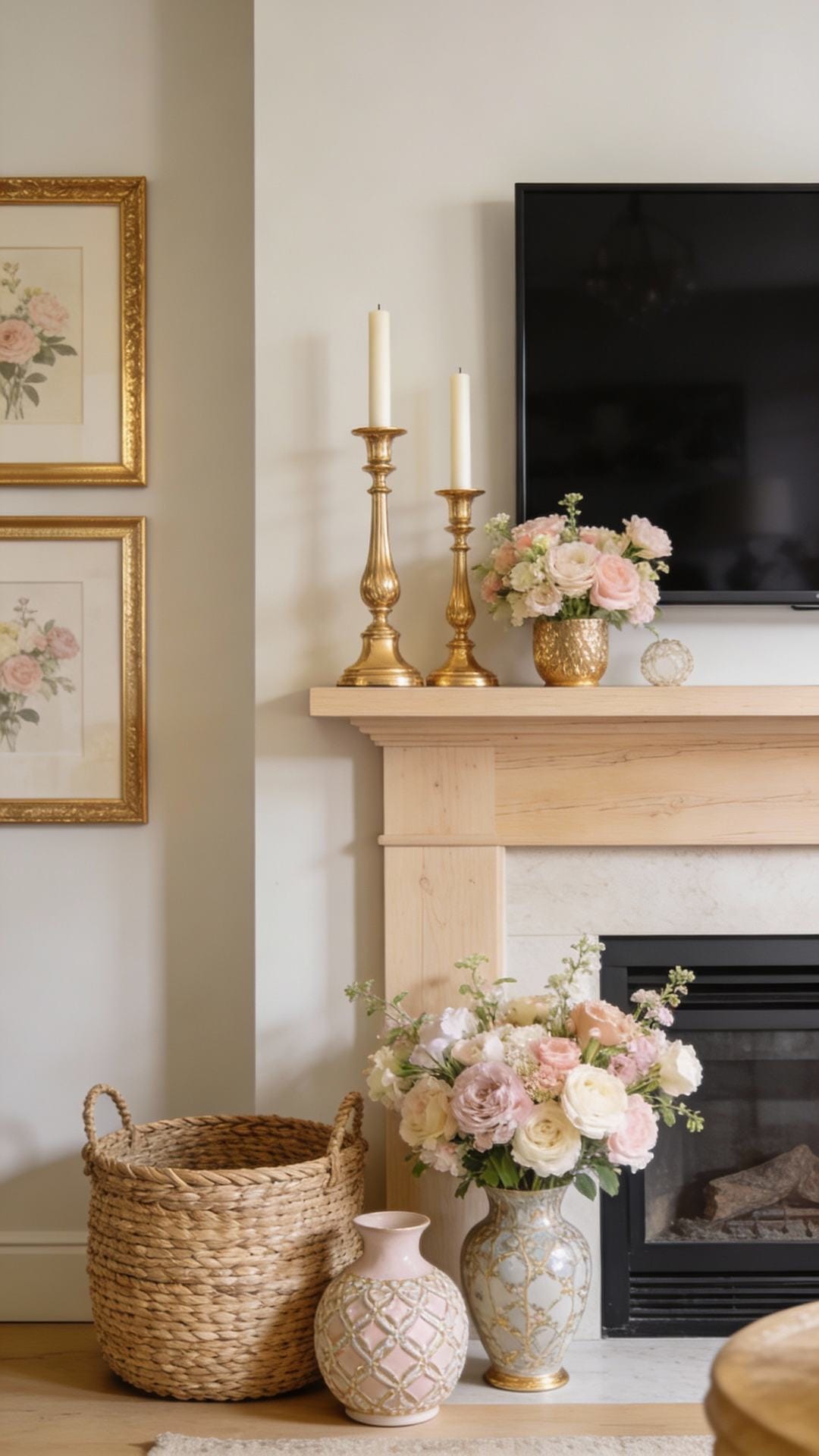Parisian Spring Mantel With Gilded Touches
