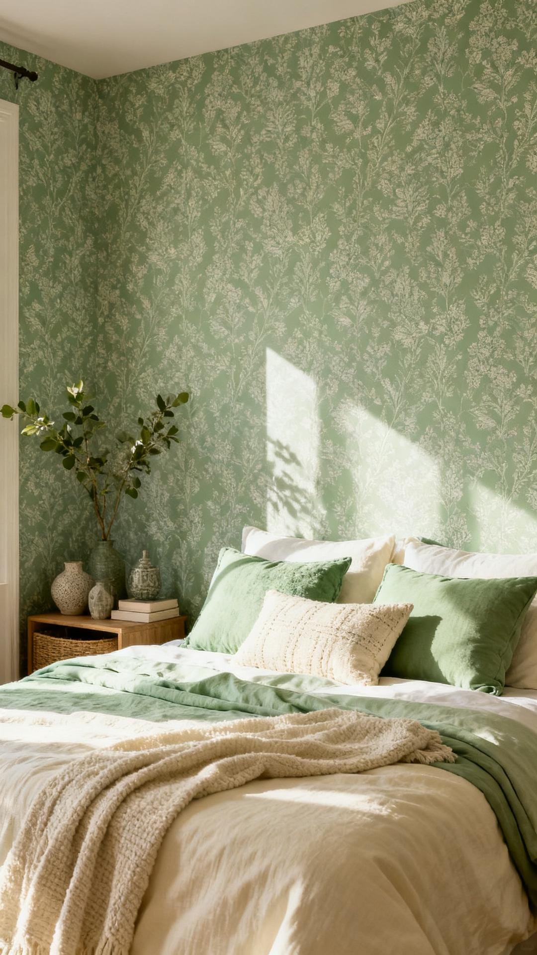 Pattern-Play Haven With Sage Wallpaper