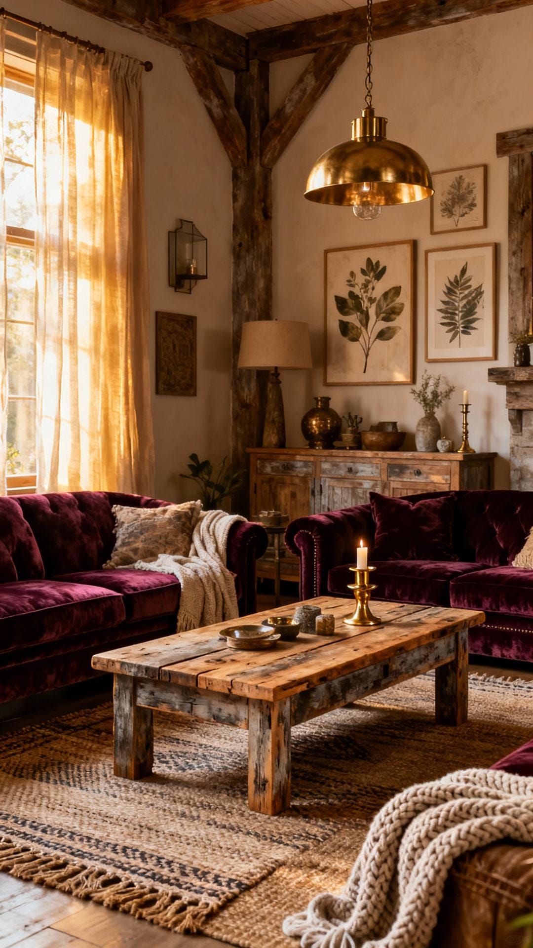 Rustic Luxe With Velvet and Brass