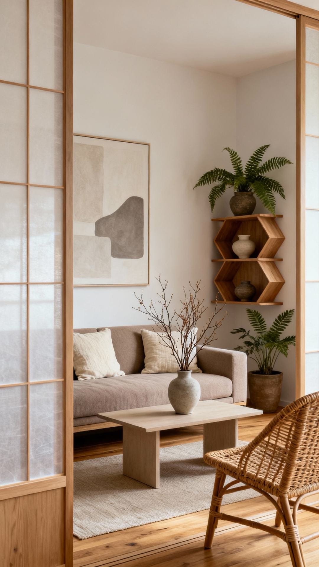 Shoji-Inspired Room With Soft Dividers