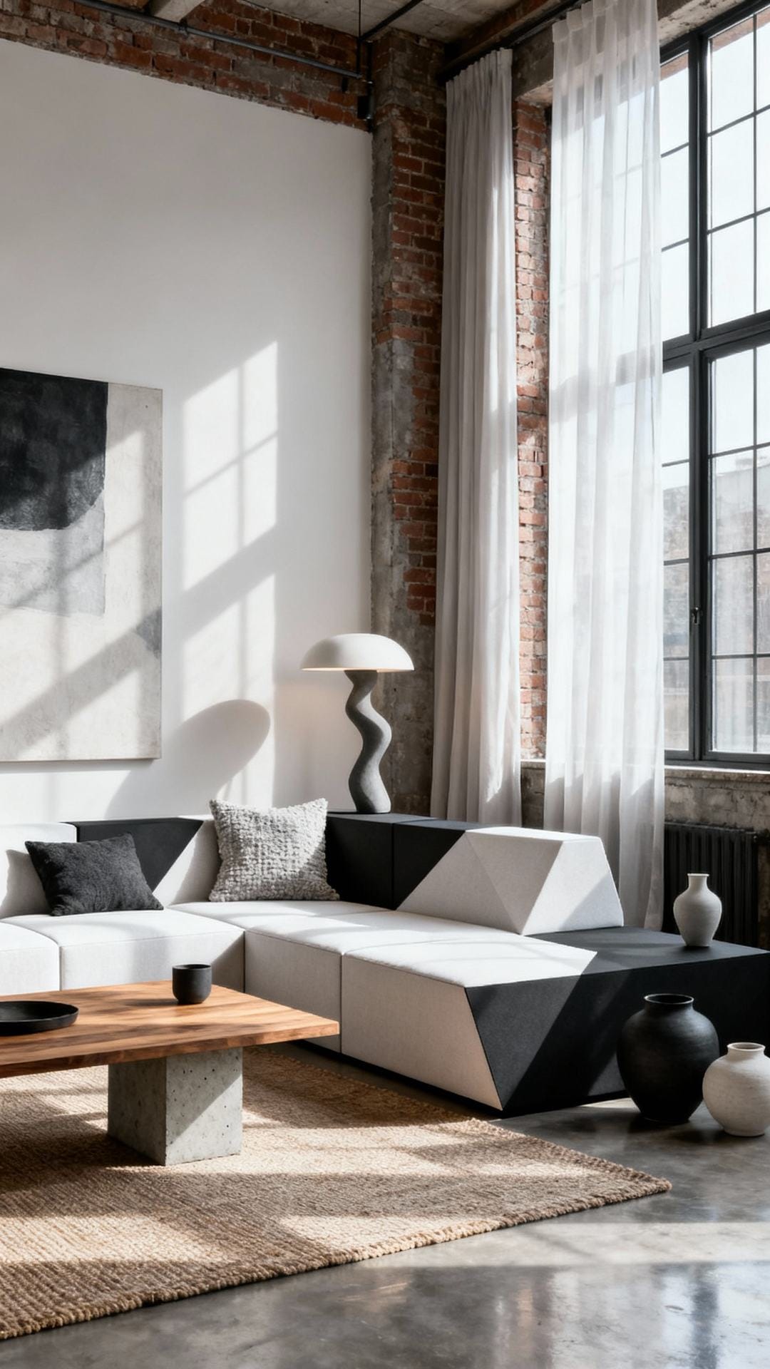 Sleek Minimalist Loft With Industrial Touches