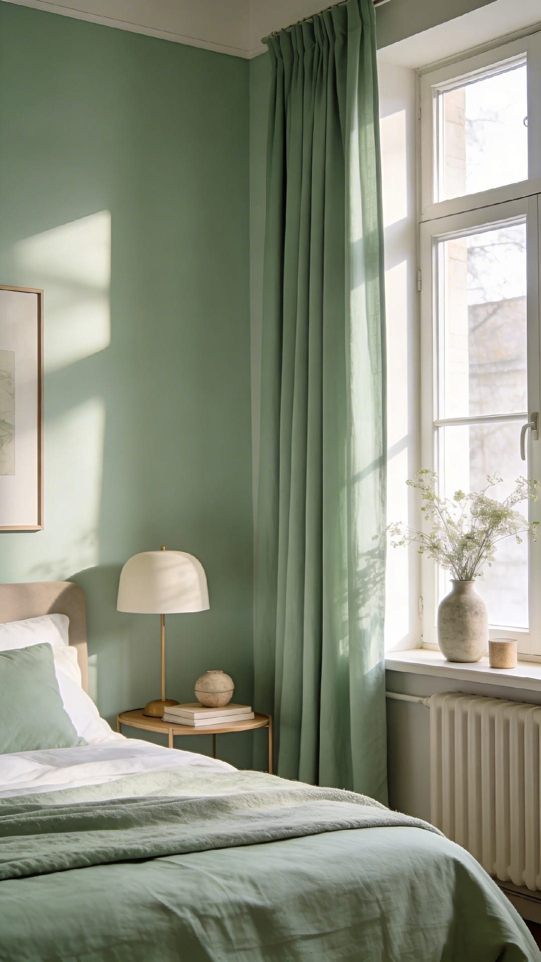 Soft, Sage-Tinted Lighting