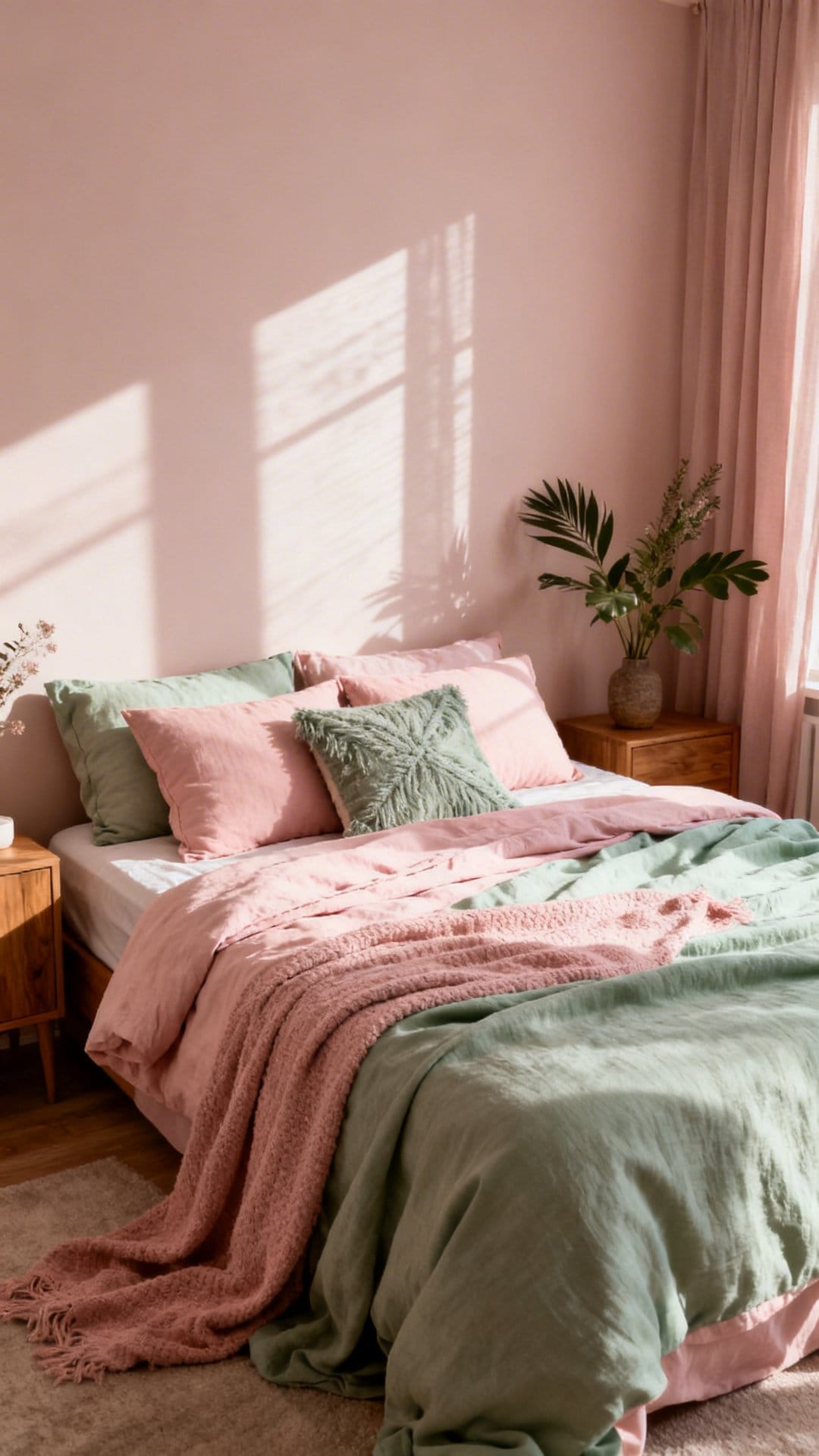 Start With A Sage Wall, Then Soften With Blush