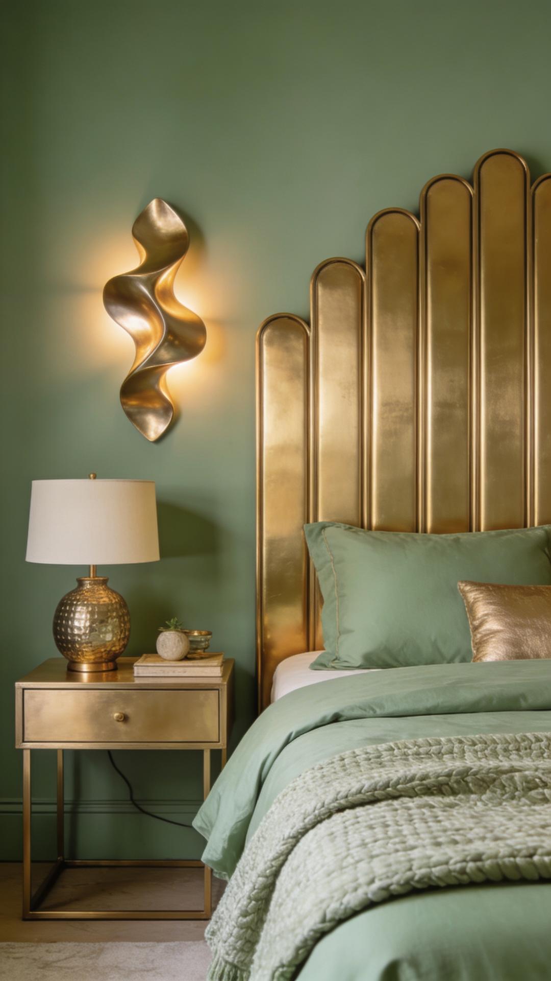 Statement Headboard With Sculptural Lighting