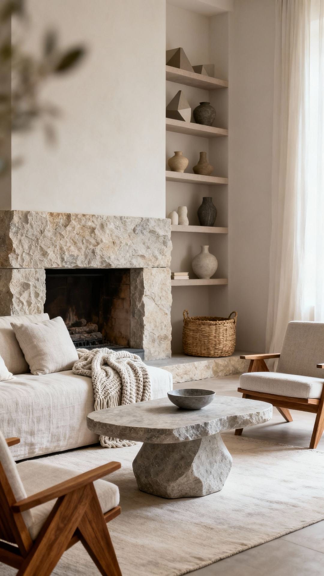 Statement Stone and Quiet Neutrals