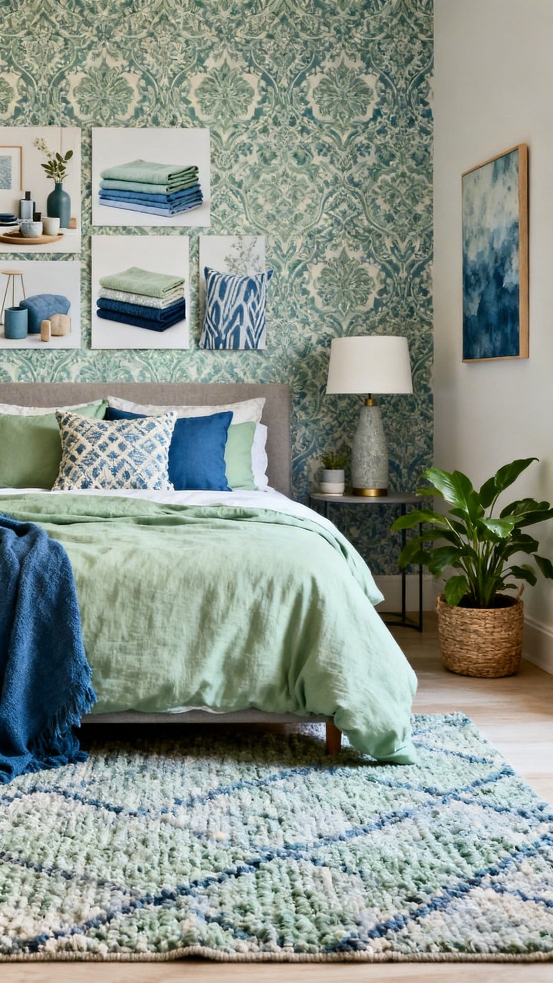 Statement Wallpaper Behind The Bed