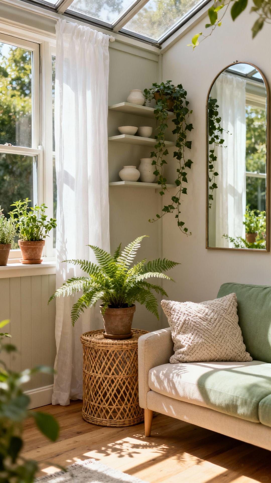 Sunroom-Inspired Neutrals With Garden Energy