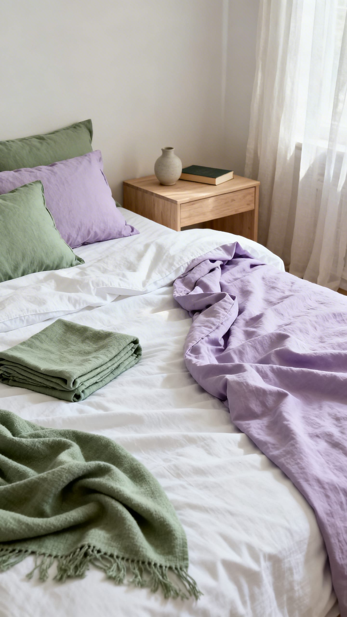 Sage Green Walls with Lavender Bedding