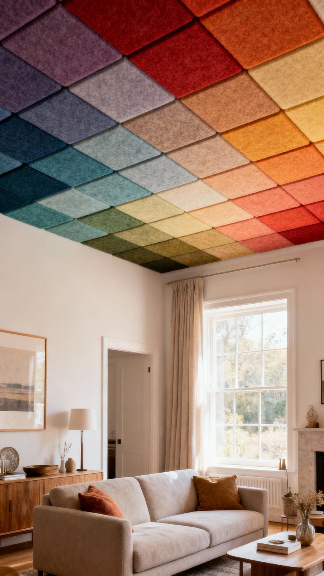 Tech Tapestry: Acoustic Felt Tiles in a Color Gradient