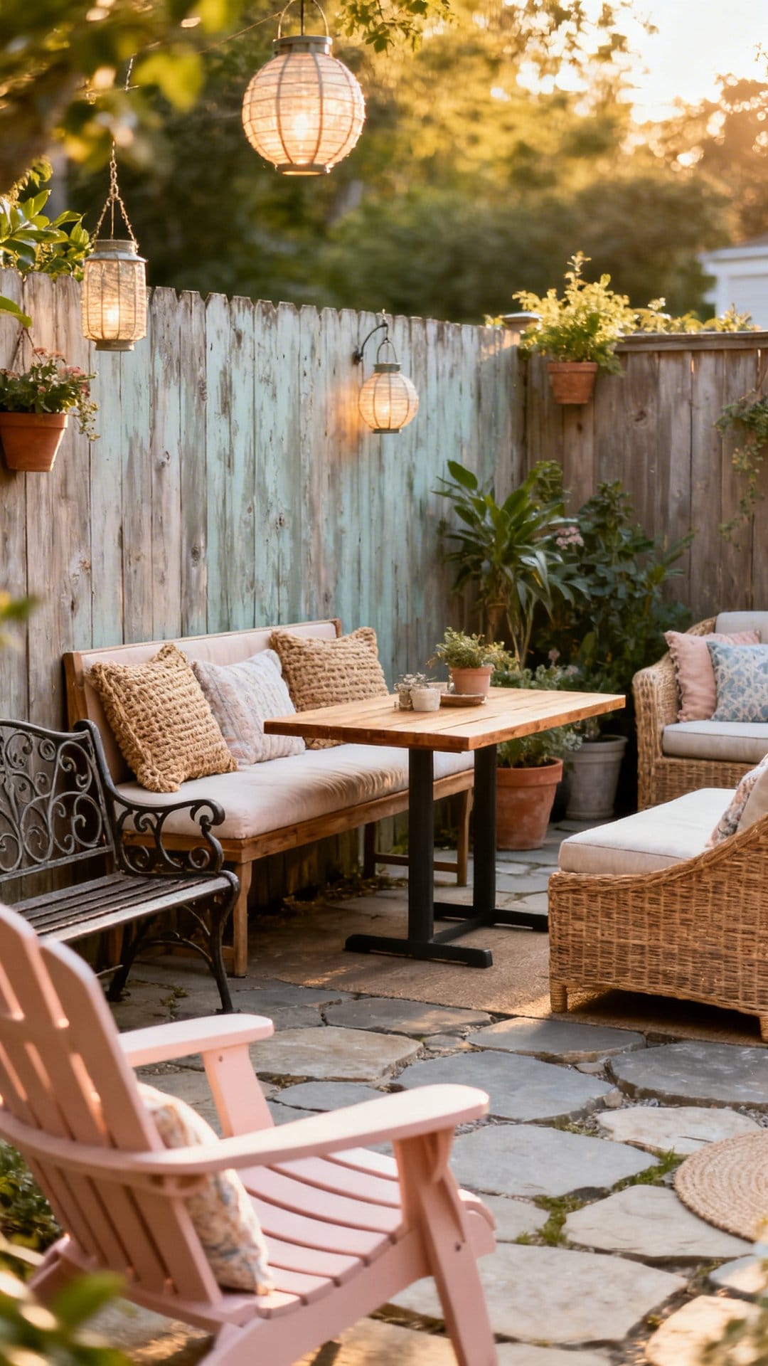 Save Space With a Bistro Banquette Against a Fence